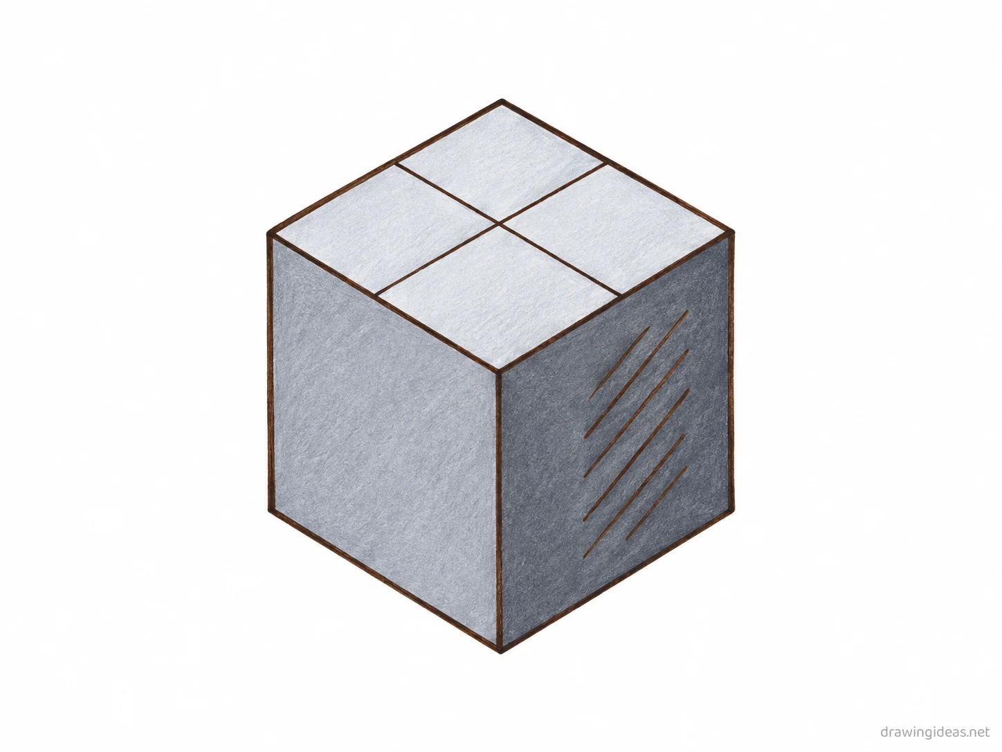 Isometric drawing — hand-drawn isometric illustration with ink lines and soft colors