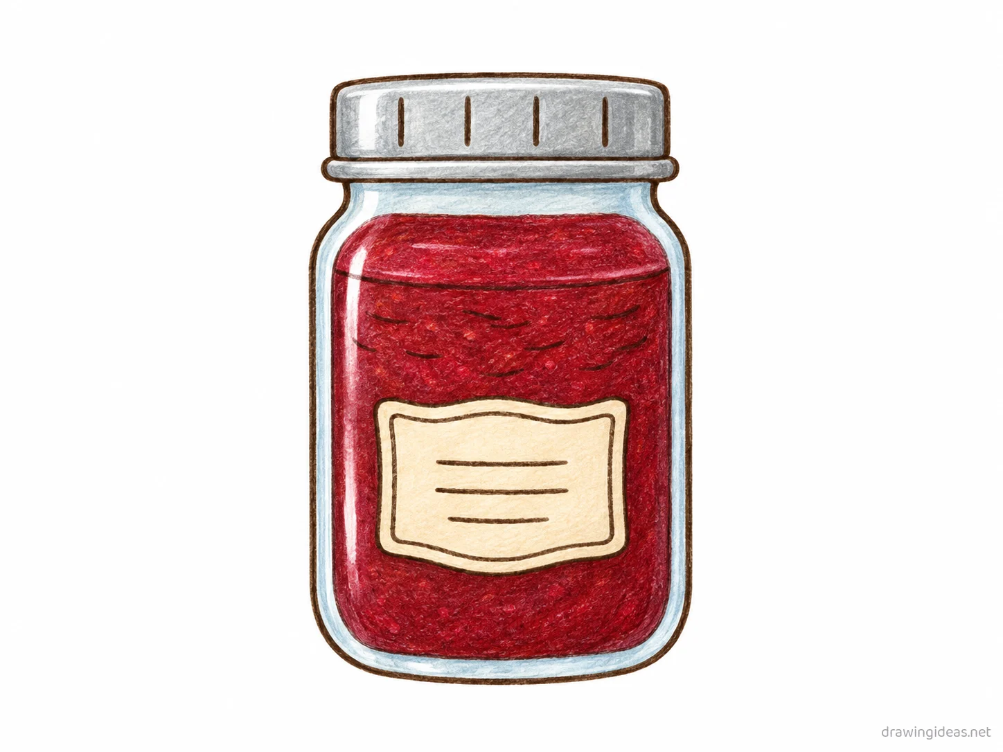 Jar drawing — hand-drawn jar illustration with ink lines and soft colors