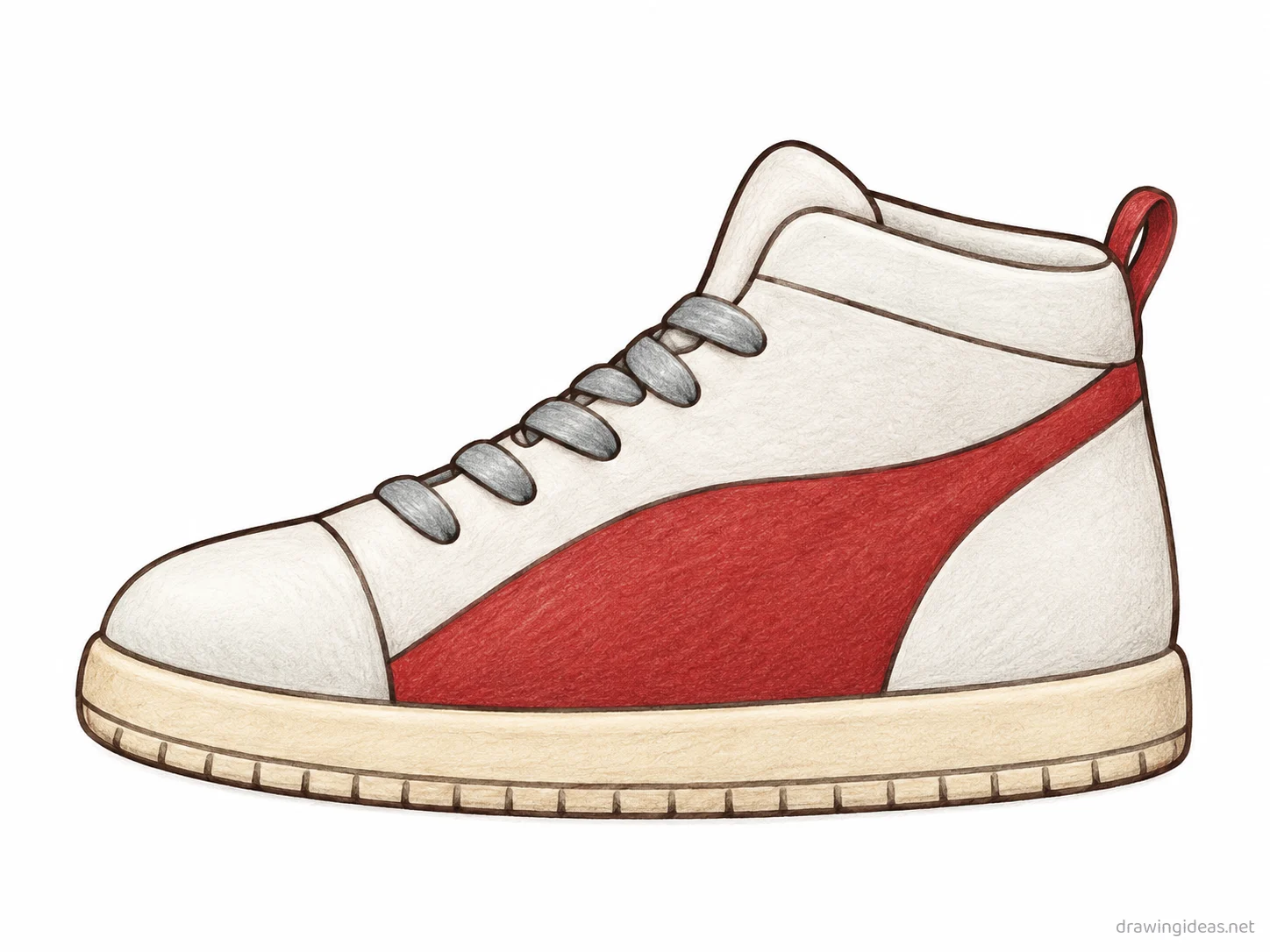 Jordan 1 drawing — hand-drawn jordan 1 illustration with ink lines and soft colors