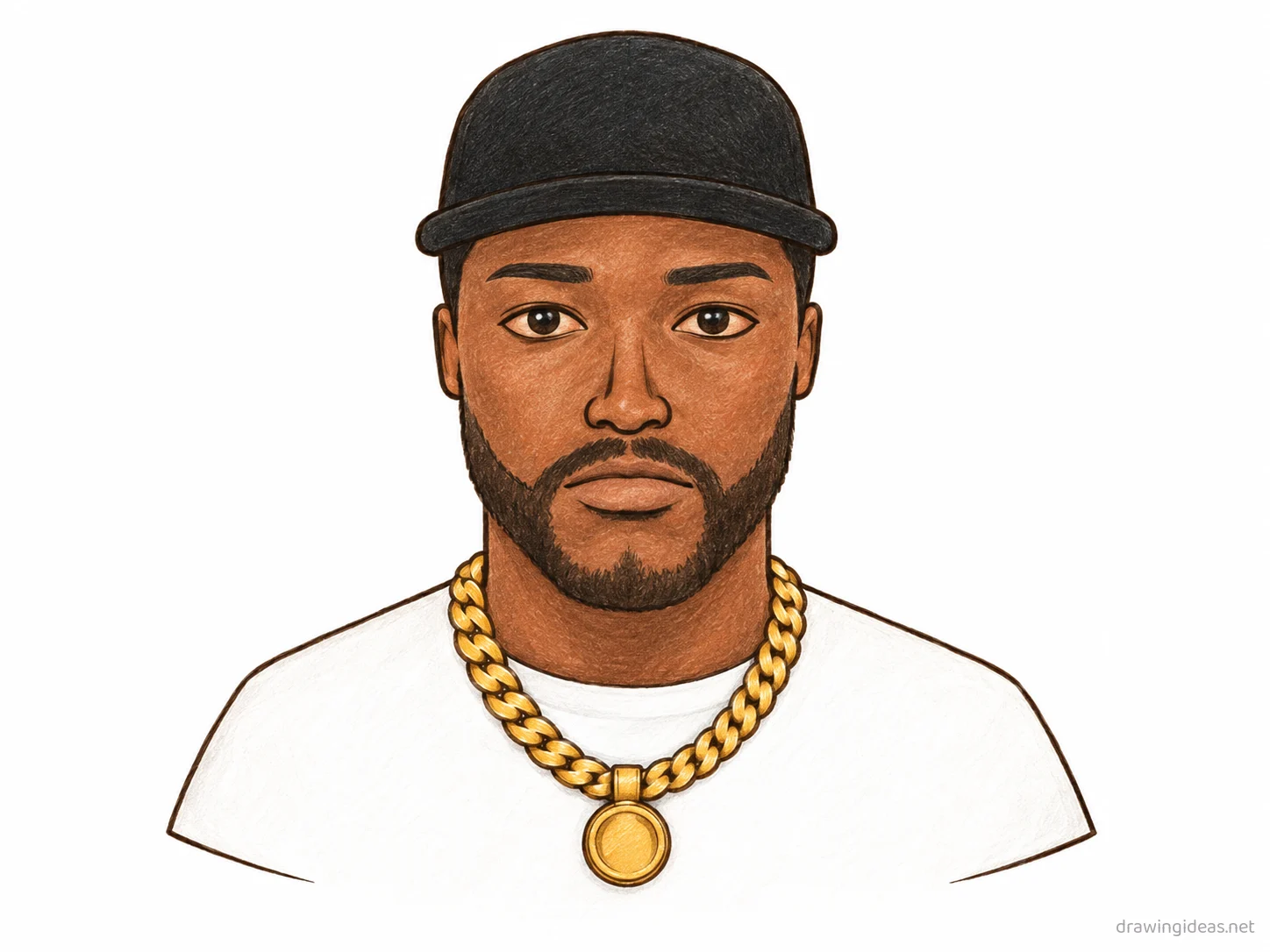 King Von drawing — hand-drawn King Von illustration with ink lines and soft colors
