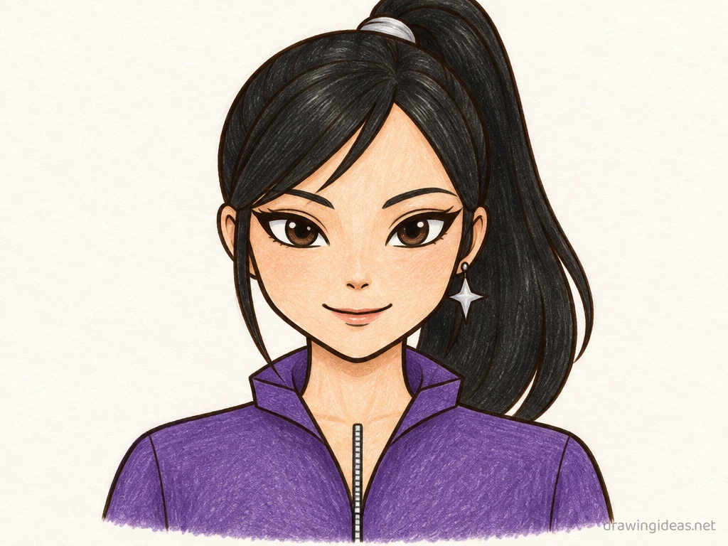 Kpop Demon Hunters drawing — hand-drawn Kpop Demon Hunters illustration with ink lines and soft colors