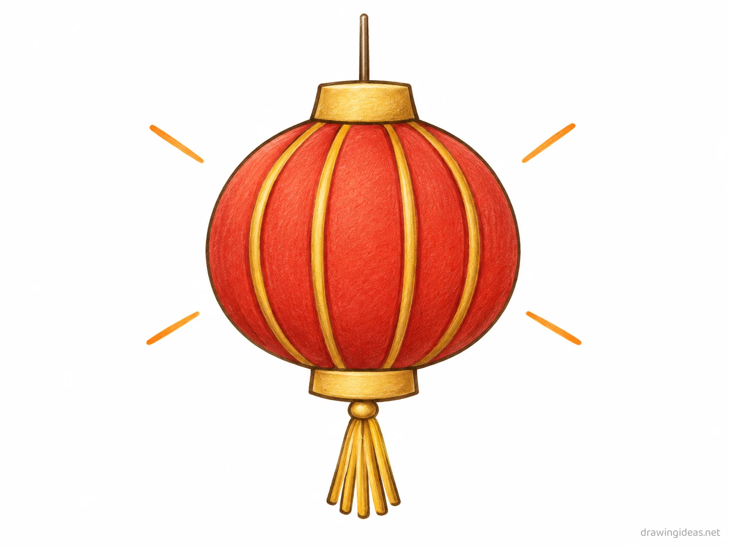 Lantern drawing — hand-drawn lantern illustration with ink lines and soft colors