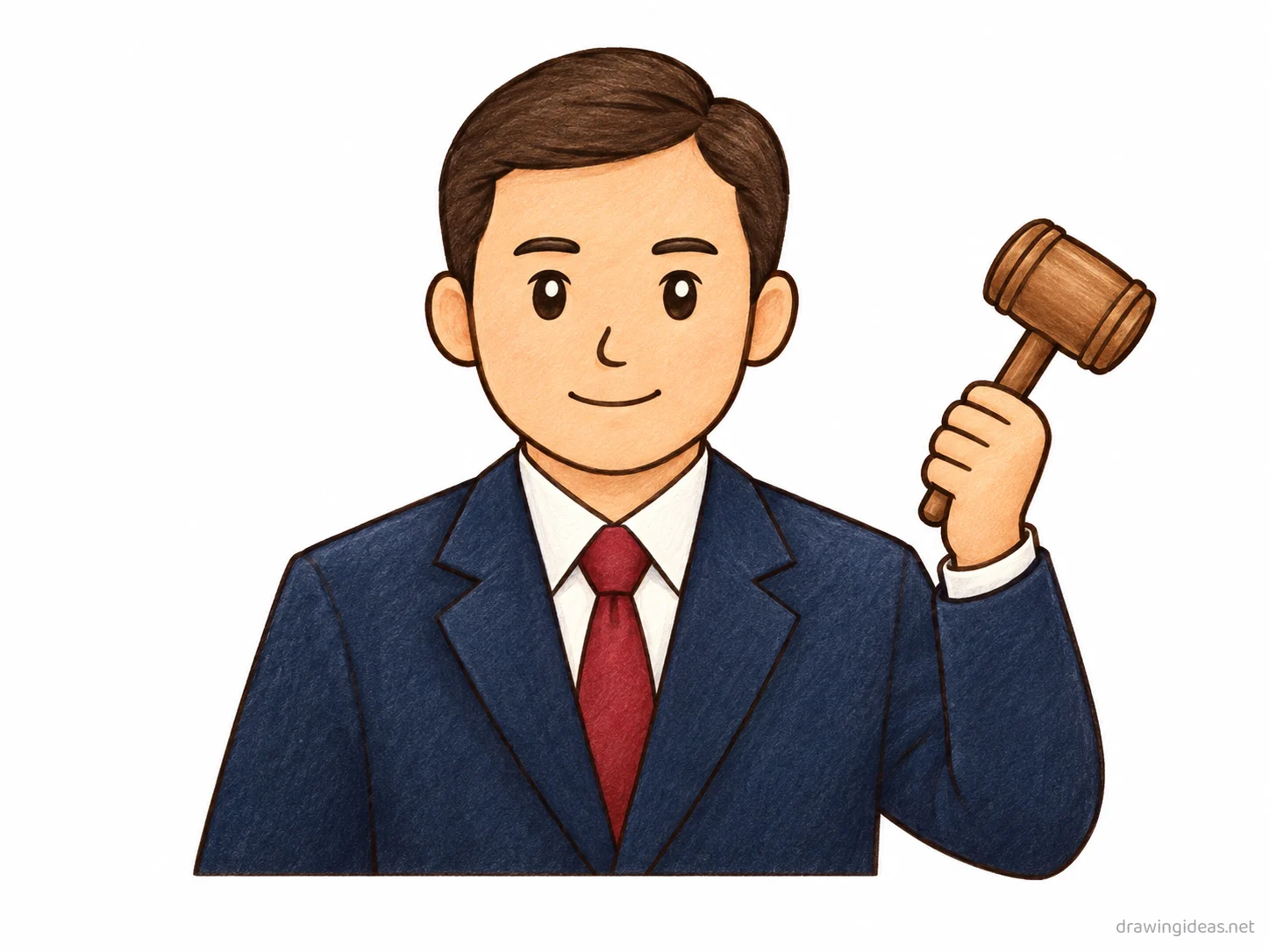 Lawyer drawing — hand-drawn lawyer illustration with ink lines and soft colors