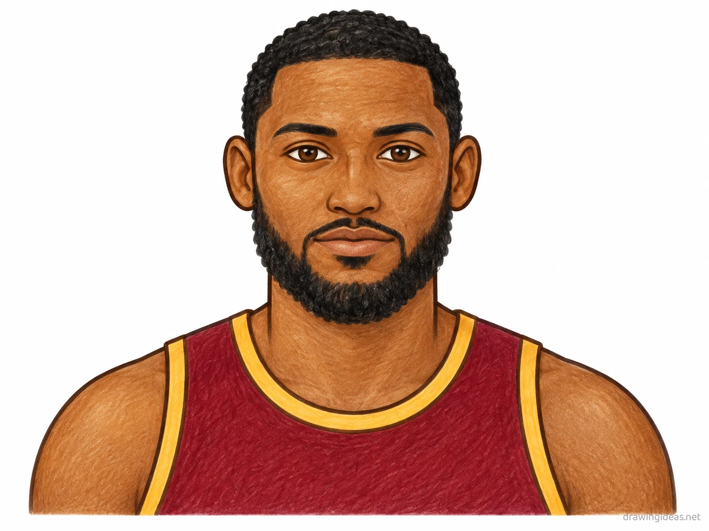 Lebron James drawing — hand-drawn Lebron James illustration with ink lines and soft colors