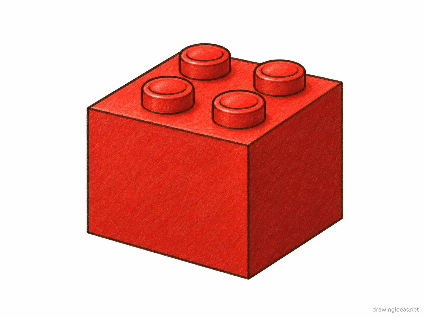 Lego drawing — hand-drawn lego illustration with ink lines and soft colors