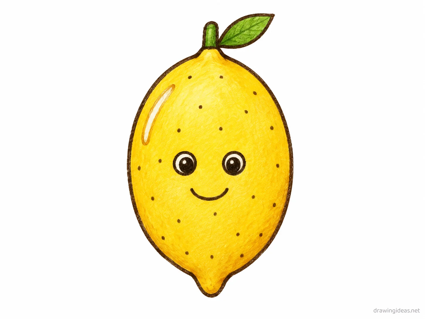 Lemon drawing — hand-drawn lemon illustration with ink lines and soft colors