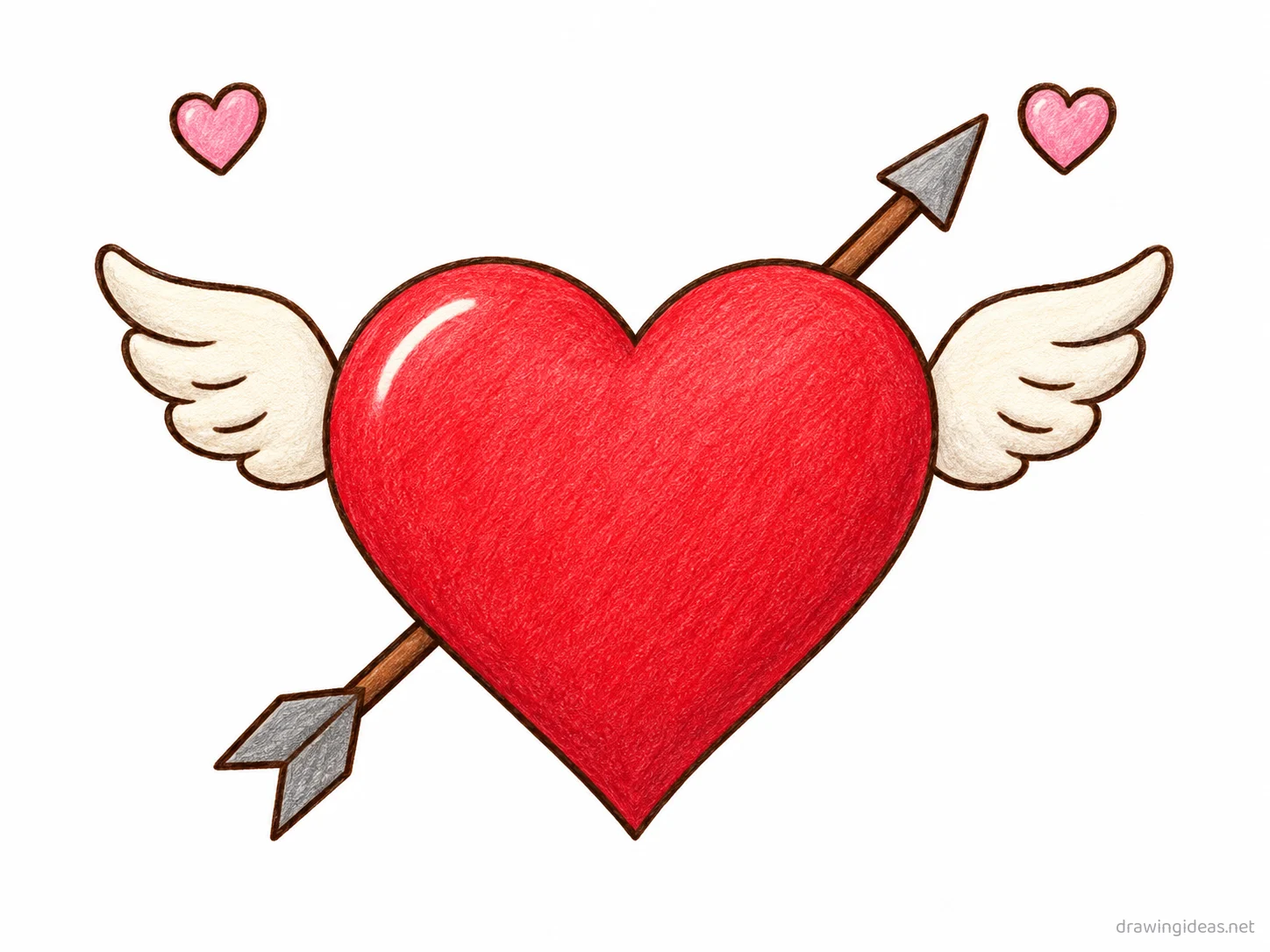 Love drawing — hand-drawn love illustration with ink lines and soft colors
