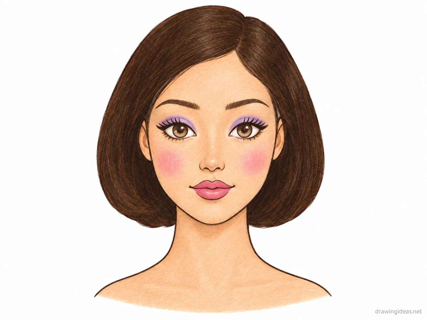 Makeup drawing — hand-drawn makeup illustration with ink lines and soft colors