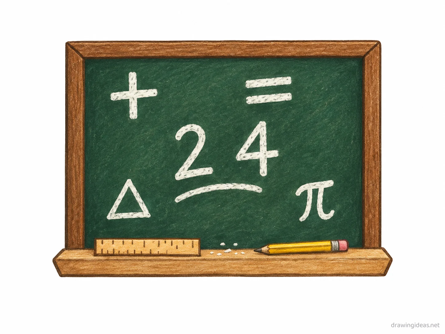 Math drawing — hand-drawn math illustration with ink lines and soft colors