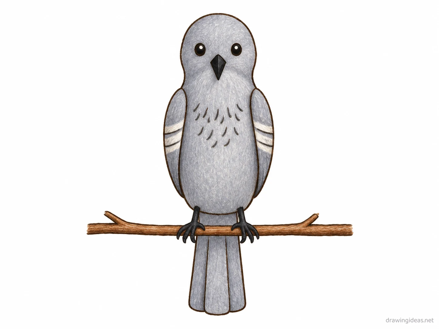 Mockingbird drawing — hand-drawn mockingbird illustration with ink lines and soft colors
