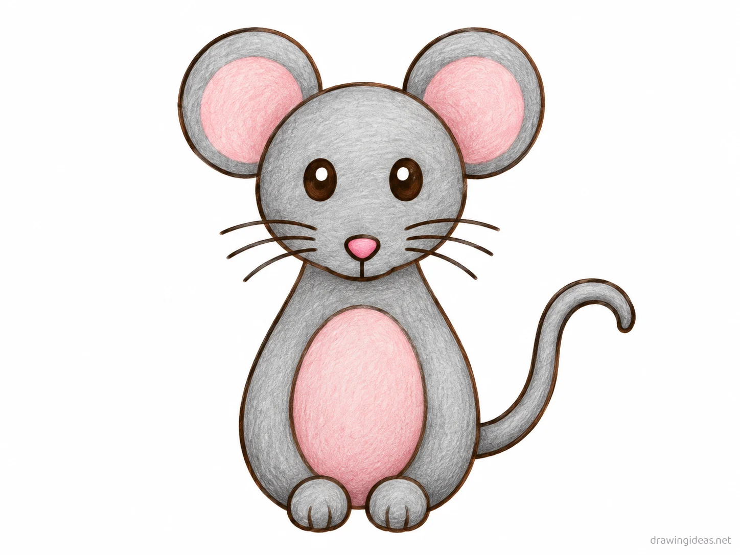 Mouse drawing — hand-drawn mouse illustration with ink lines and soft colors
