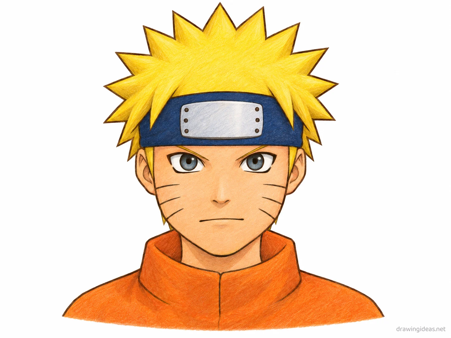 Naruto drawing — hand-drawn Naruto illustration with ink lines and soft colors