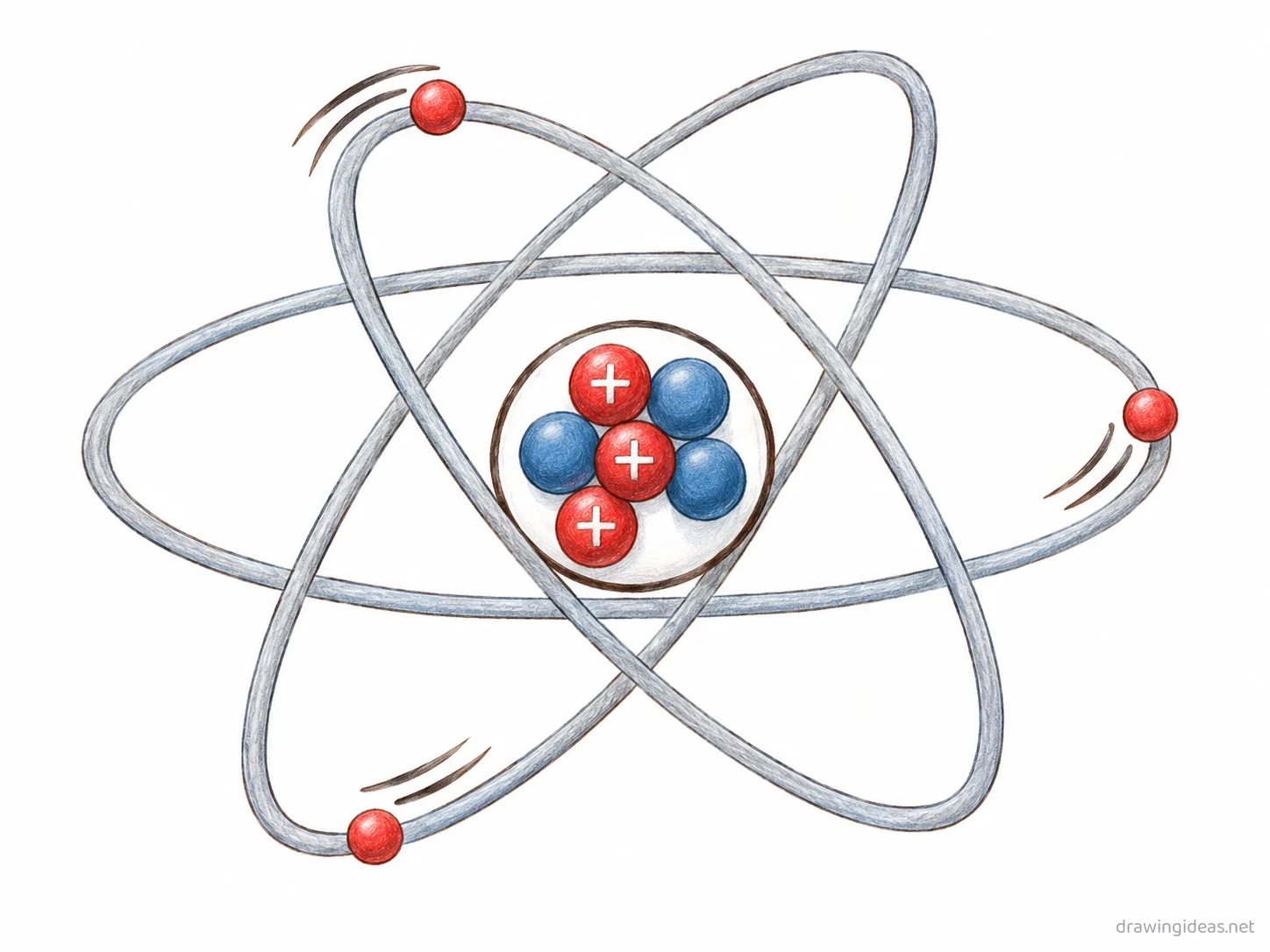 Nucleus drawing — hand-drawn nucleus illustration with ink lines and soft colors