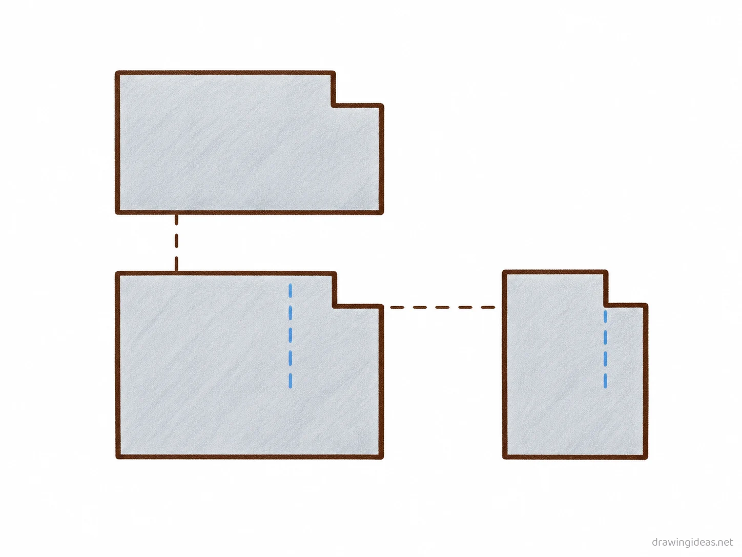 Orthographic drawing — hand-drawn orthographic illustration with ink lines and soft colors