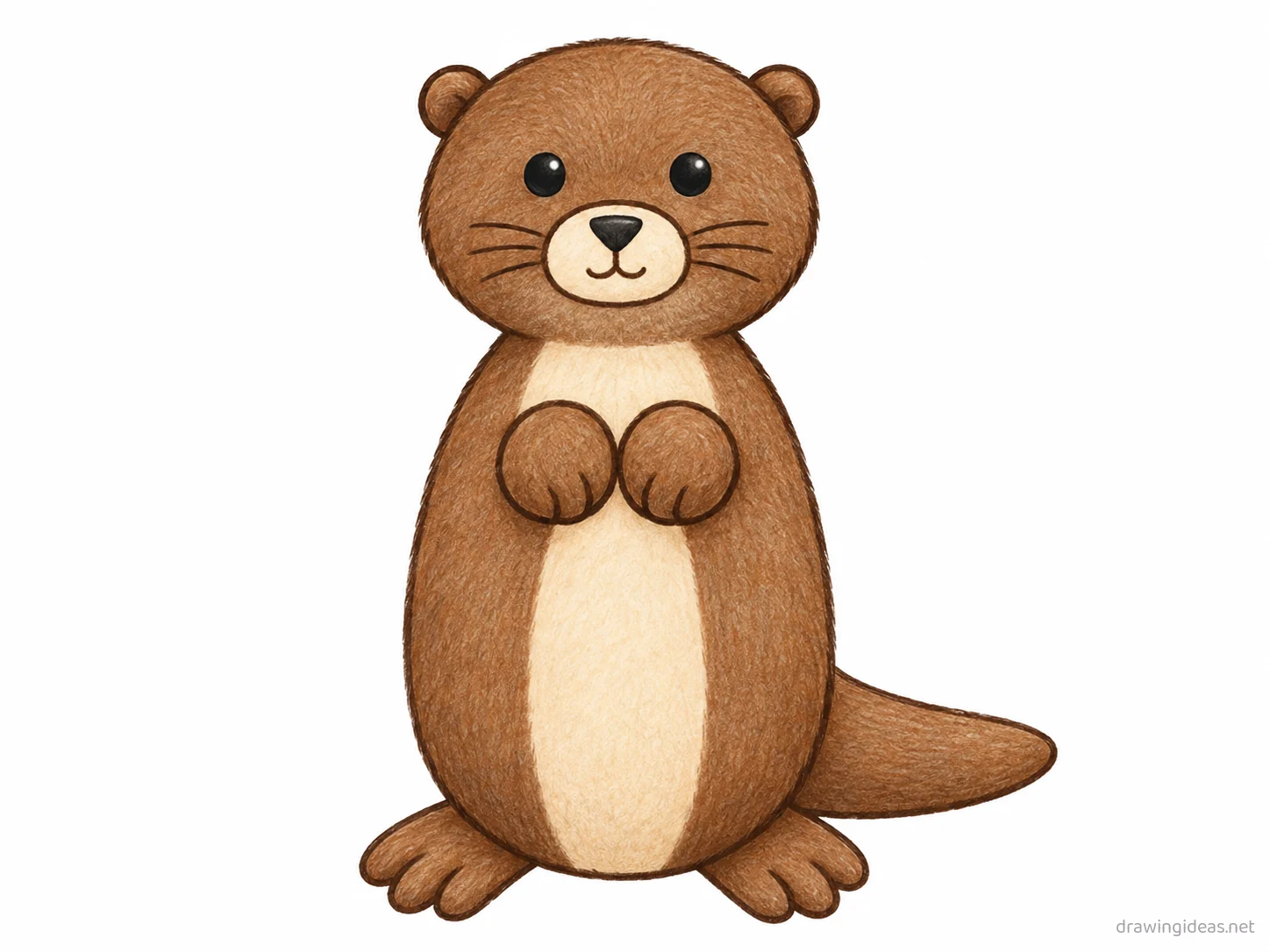 Otter drawing — hand-drawn otter illustration with ink lines and soft colors