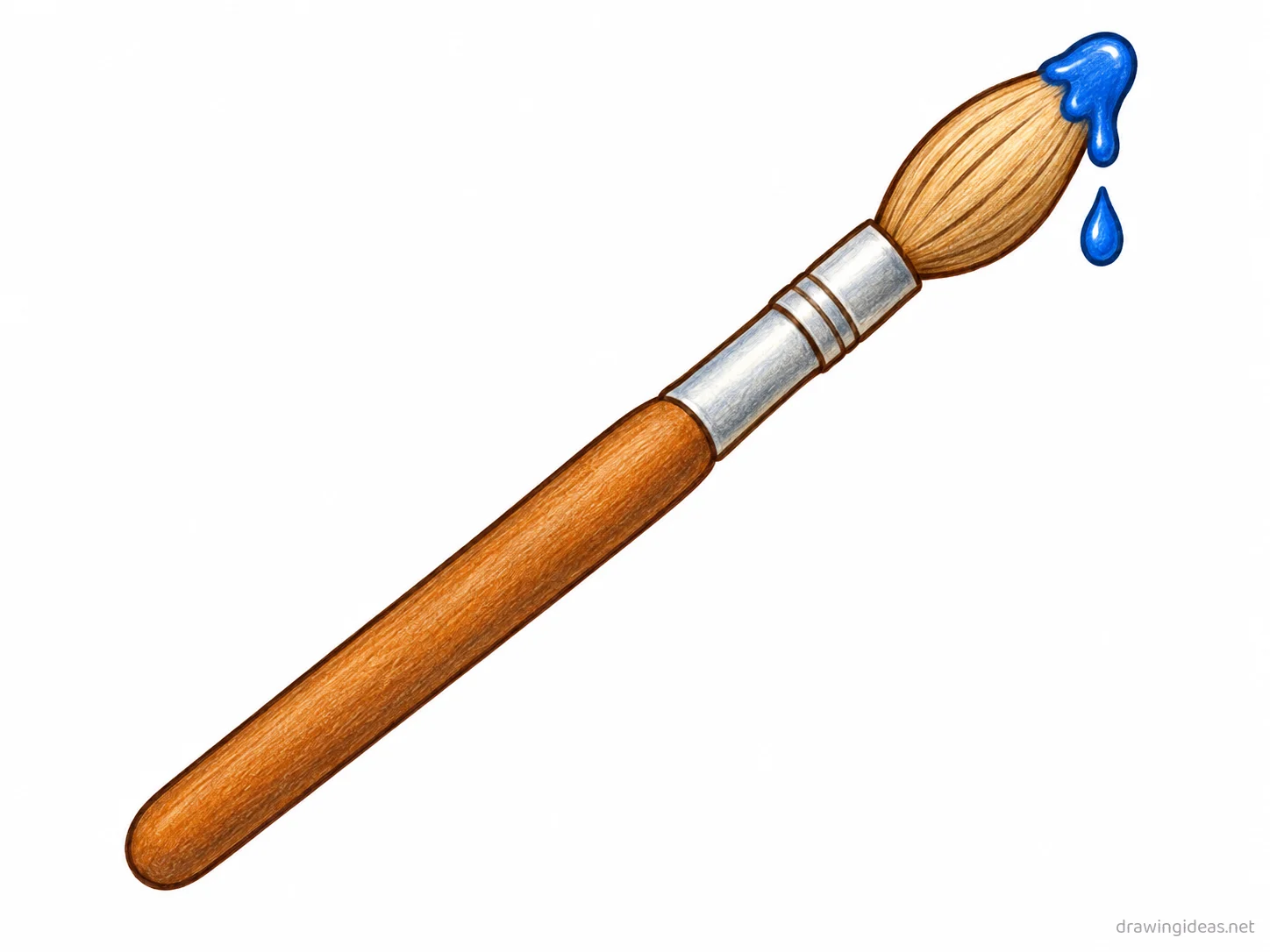 Paint Brush drawing — hand-drawn paint brush illustration with ink lines and soft colors
