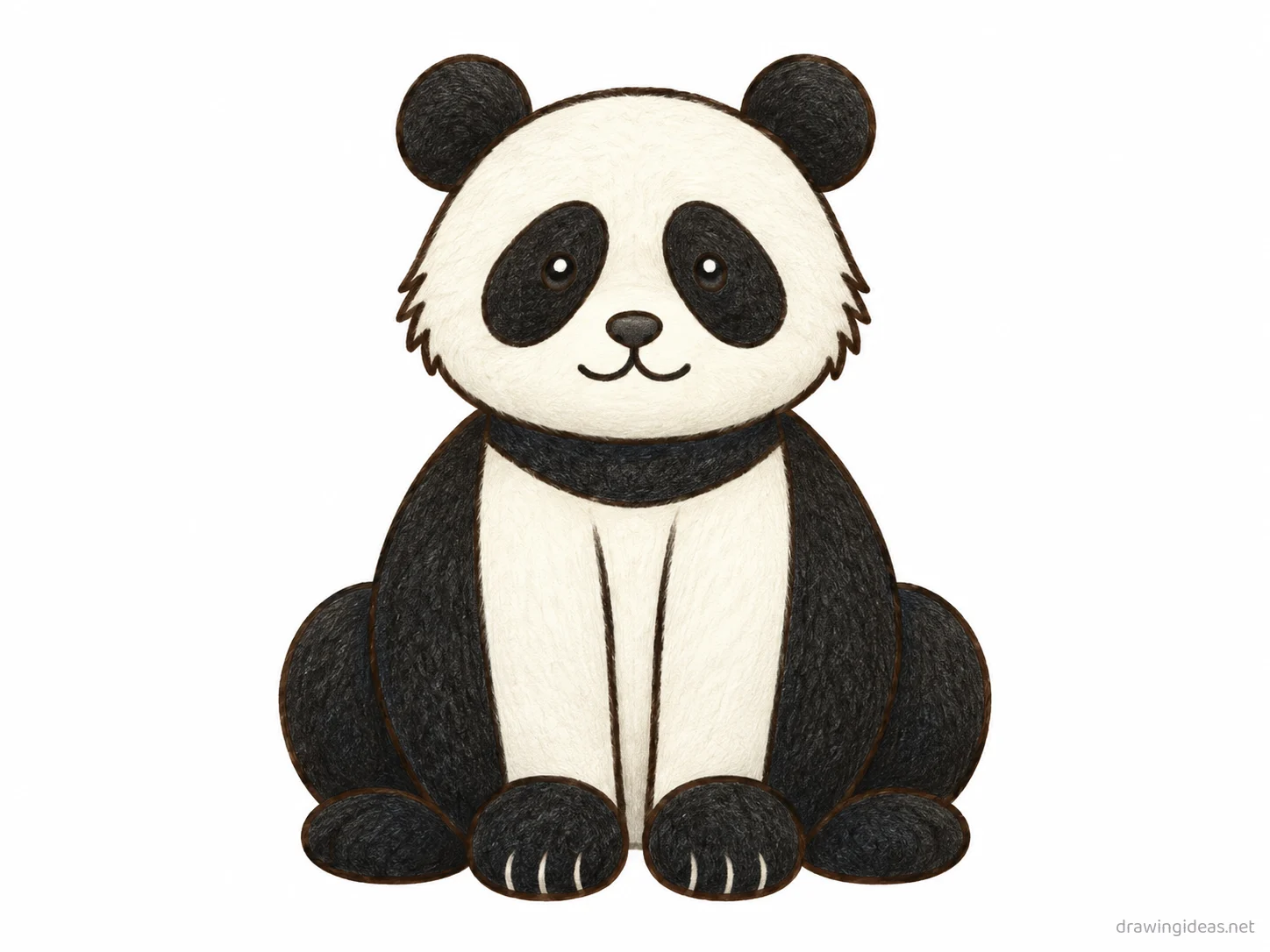 Panda drawing — hand-drawn panda illustration with ink lines and soft colors