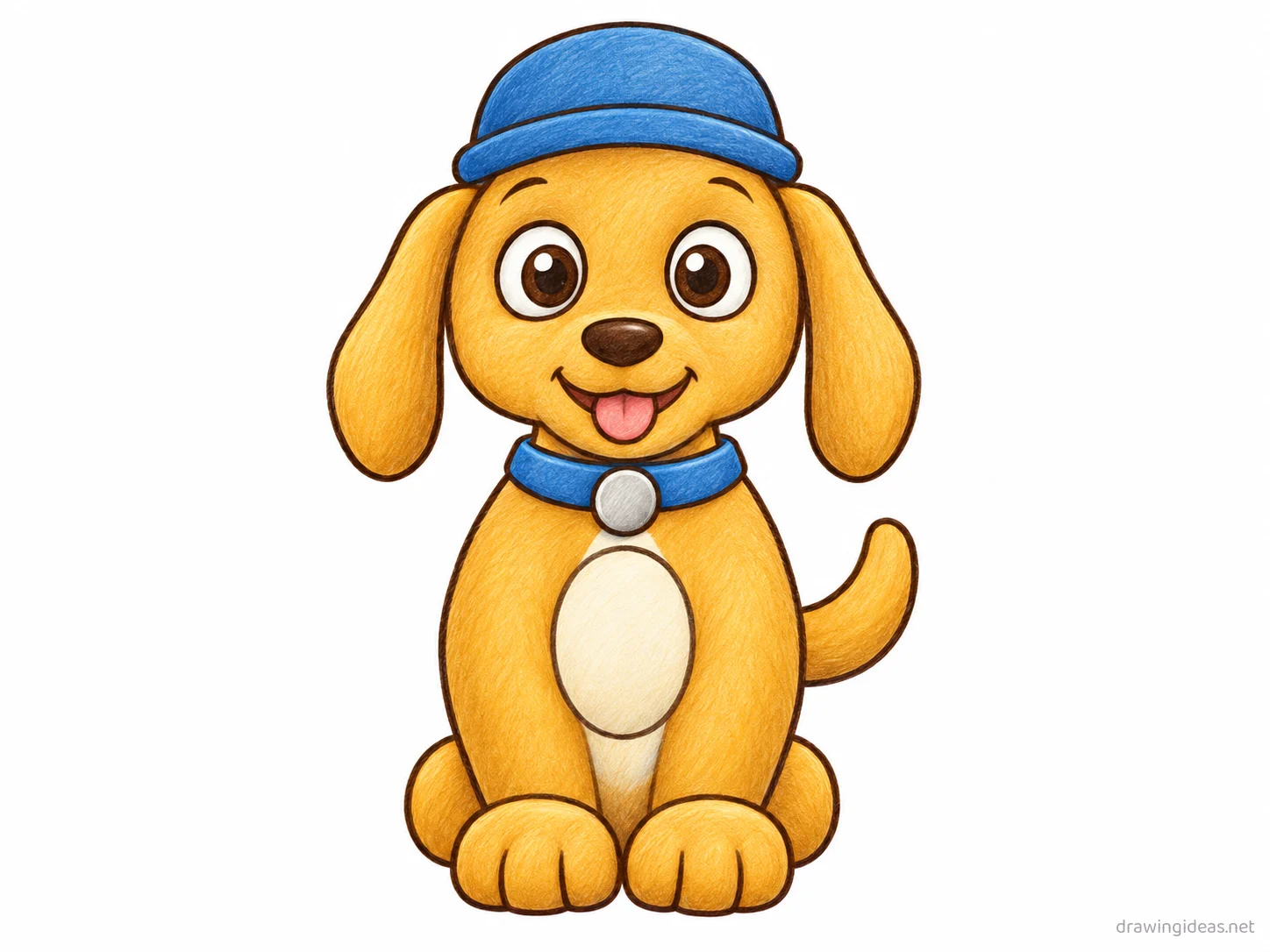 Paw Patrol drawing — hand-drawn Paw Patrol illustration with ink lines and soft colors