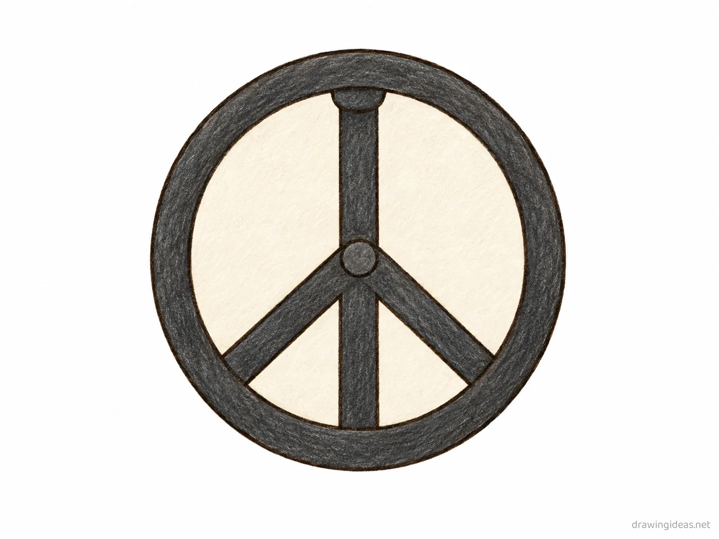Peace drawing — hand-drawn peace illustration with ink lines and soft colors