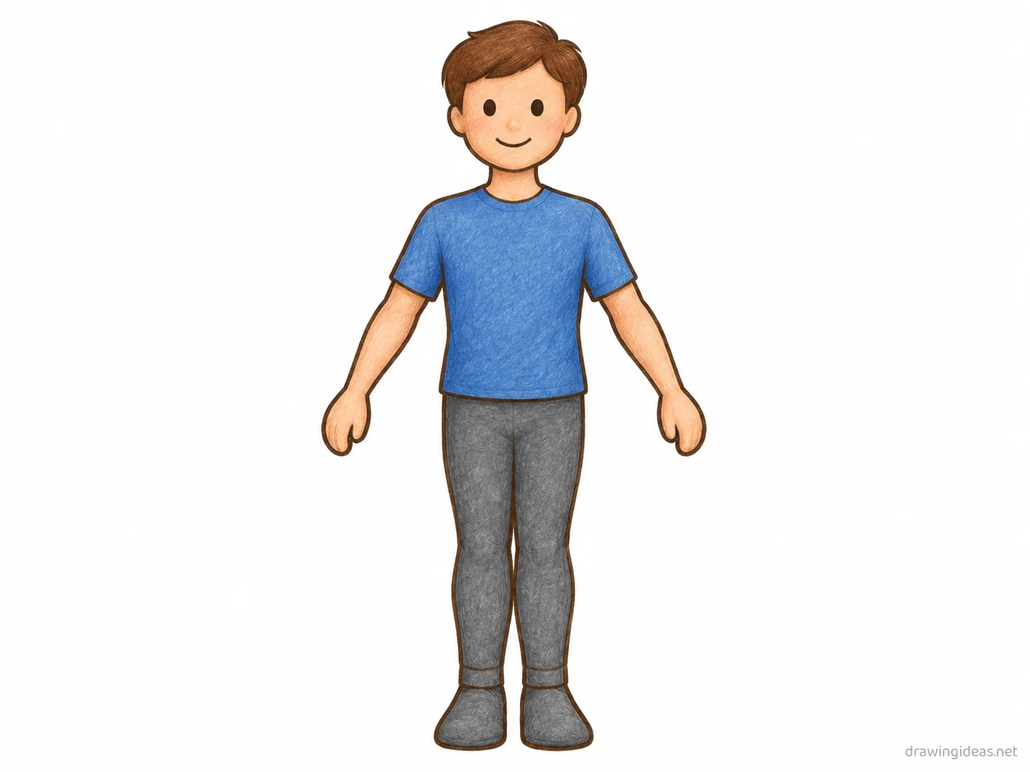Person drawing — hand-drawn person illustration with ink lines and soft colors