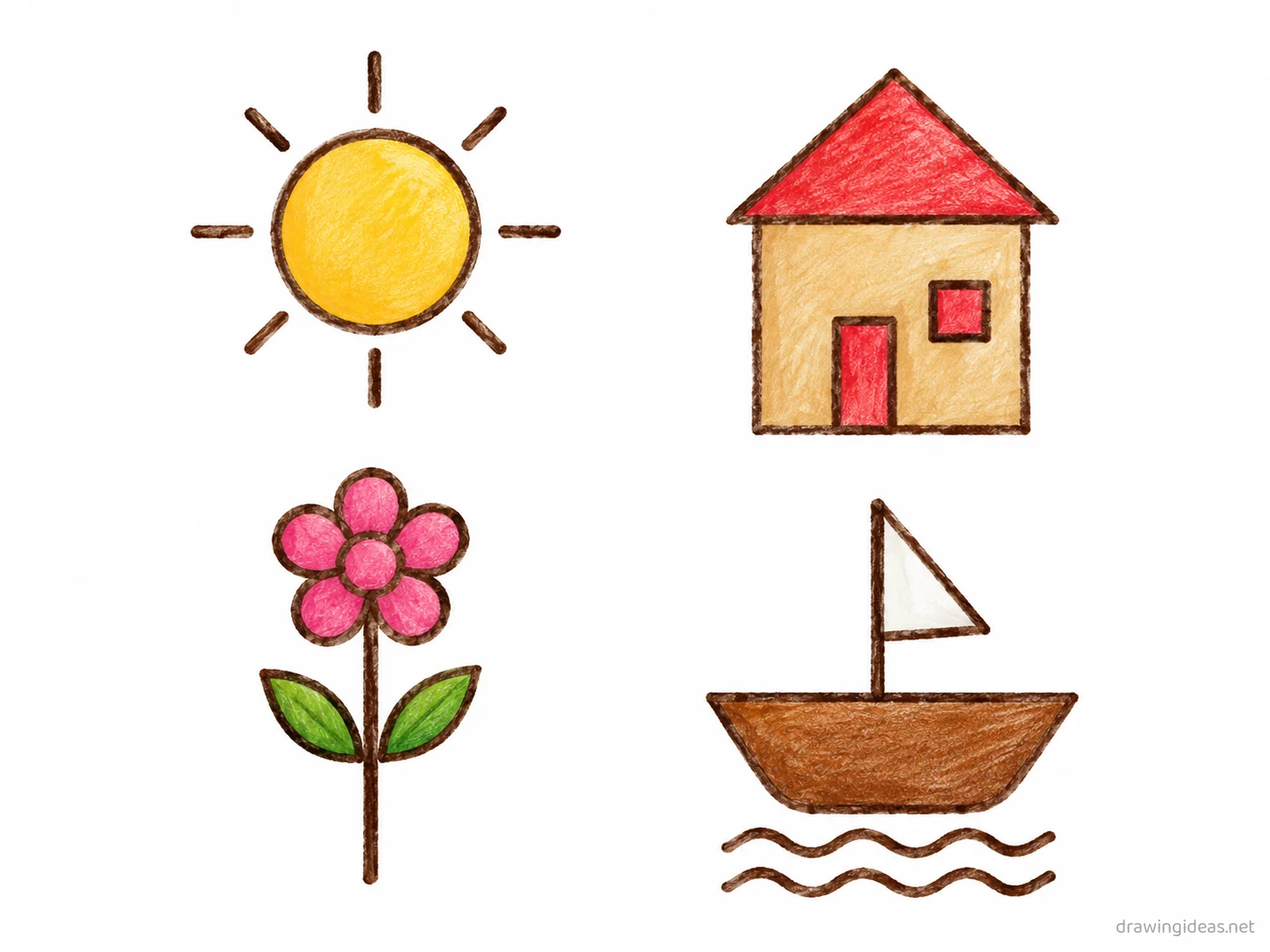 Pictures drawing — hand-drawn pictures illustration with ink lines and soft colors
