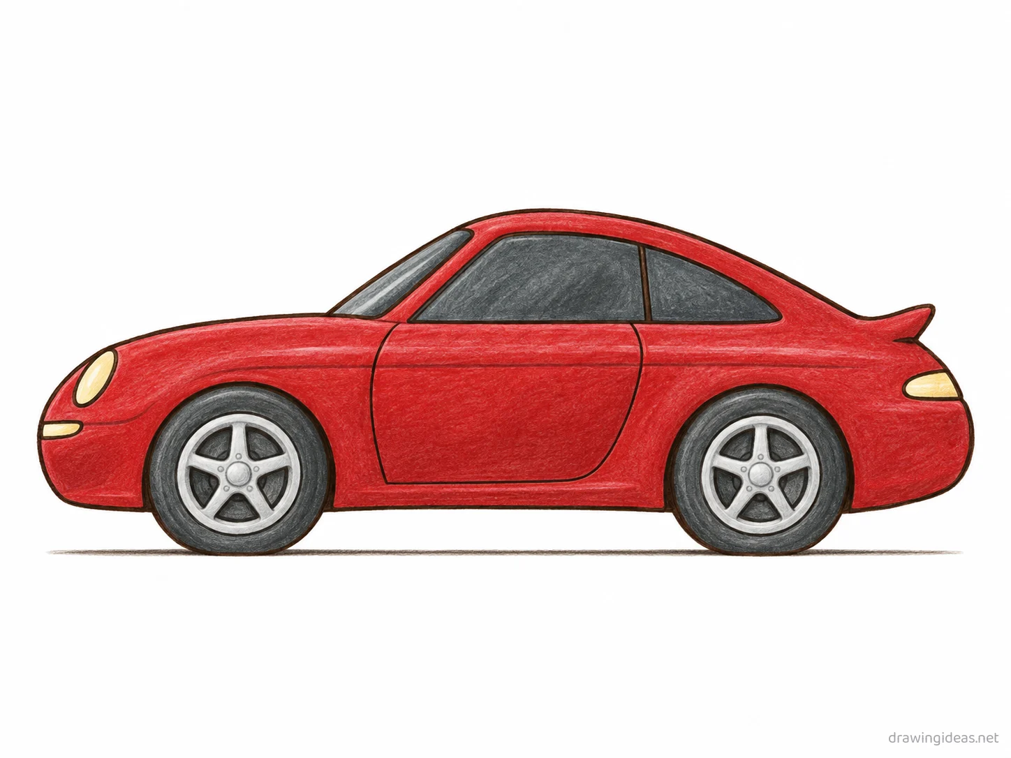 Porsche 911 drawing ā hand-drawn porsche 911 illustration with ink lines and soft colors