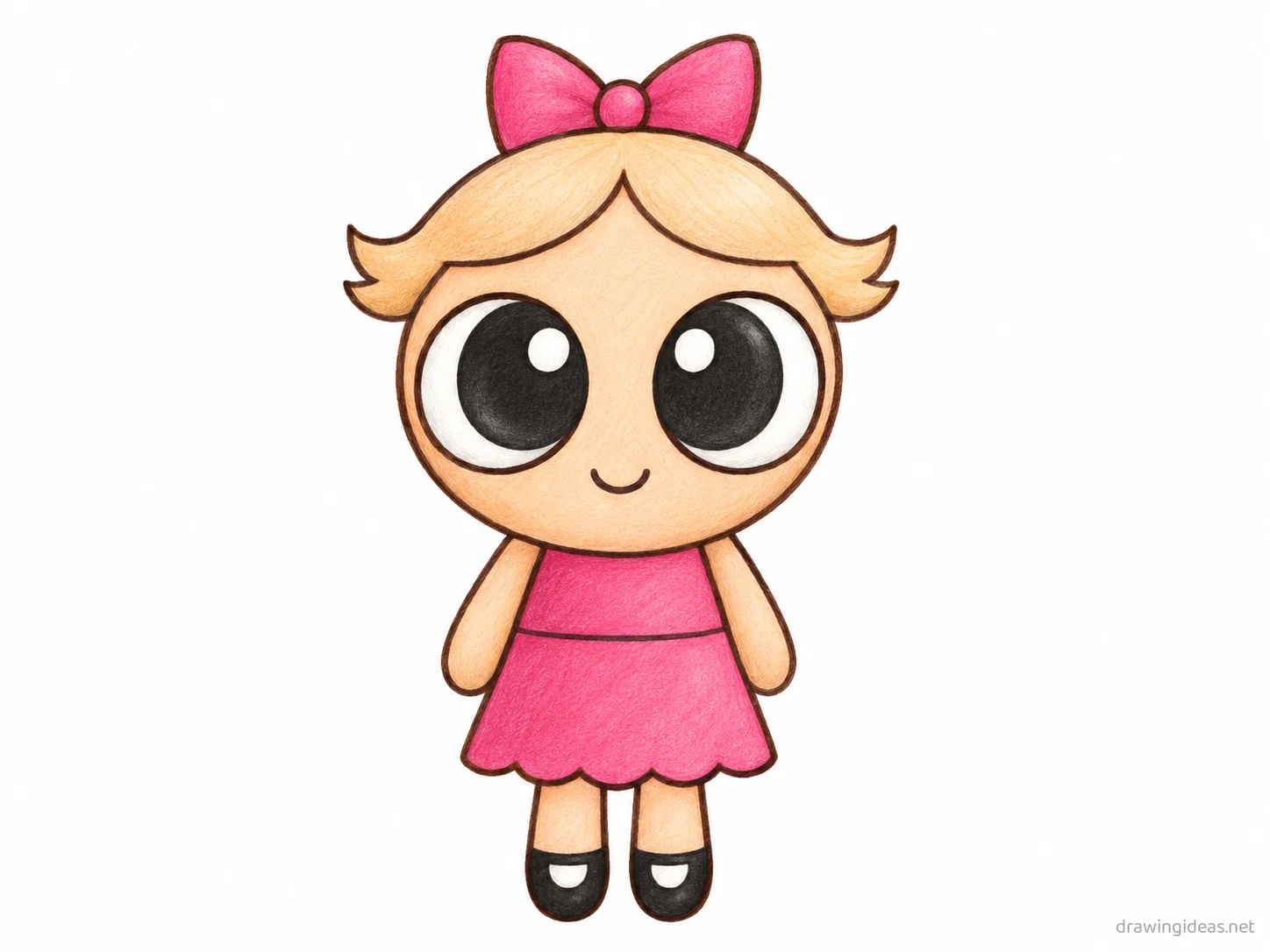 Powerpuff Girls drawing — hand-drawn Powerpuff Girls illustration with ink lines and soft colors