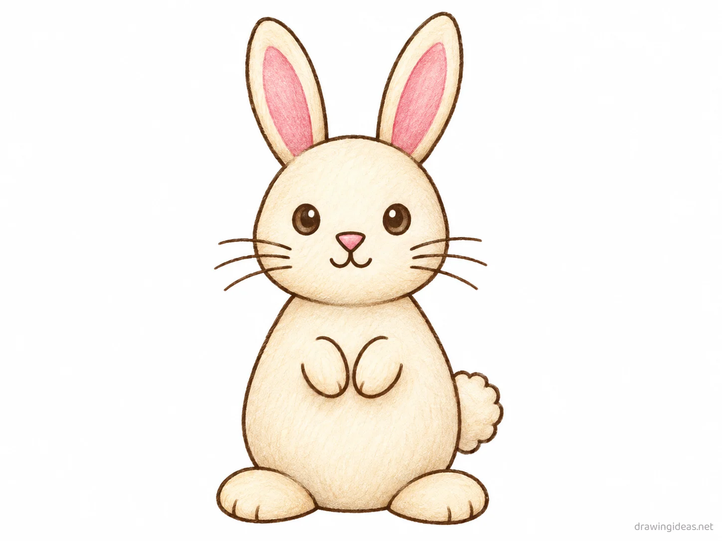Rabbit drawing — hand-drawn rabbit illustration with ink lines and soft colors