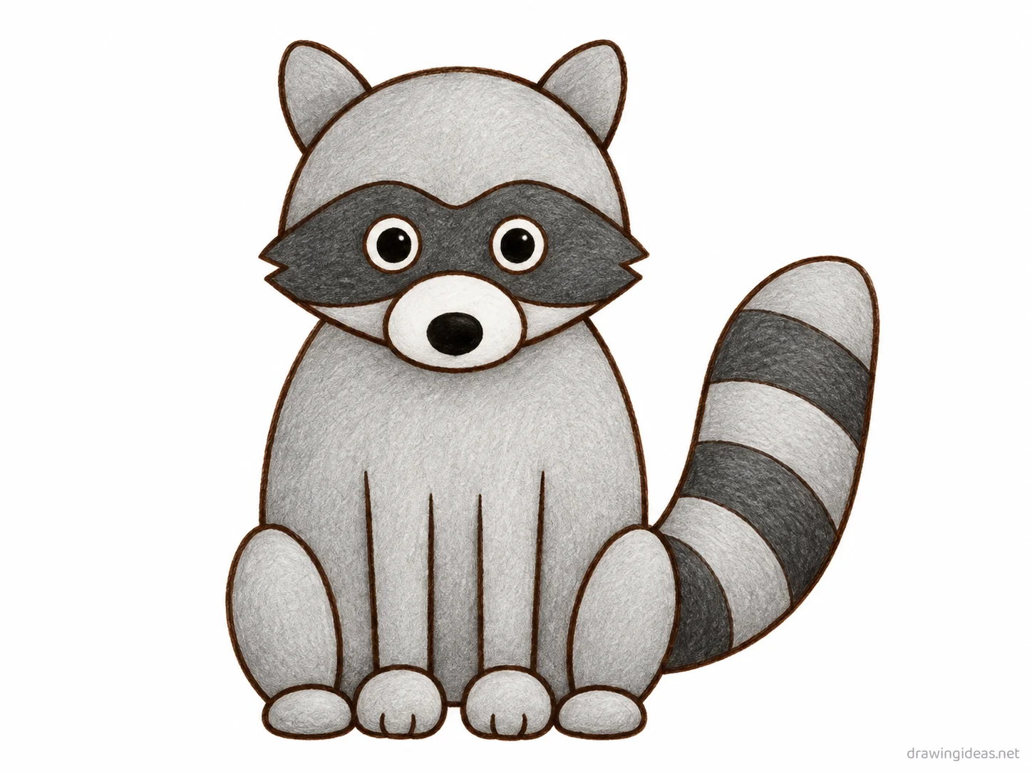 Raccoon drawing — hand-drawn raccoon illustration with ink lines and soft colors