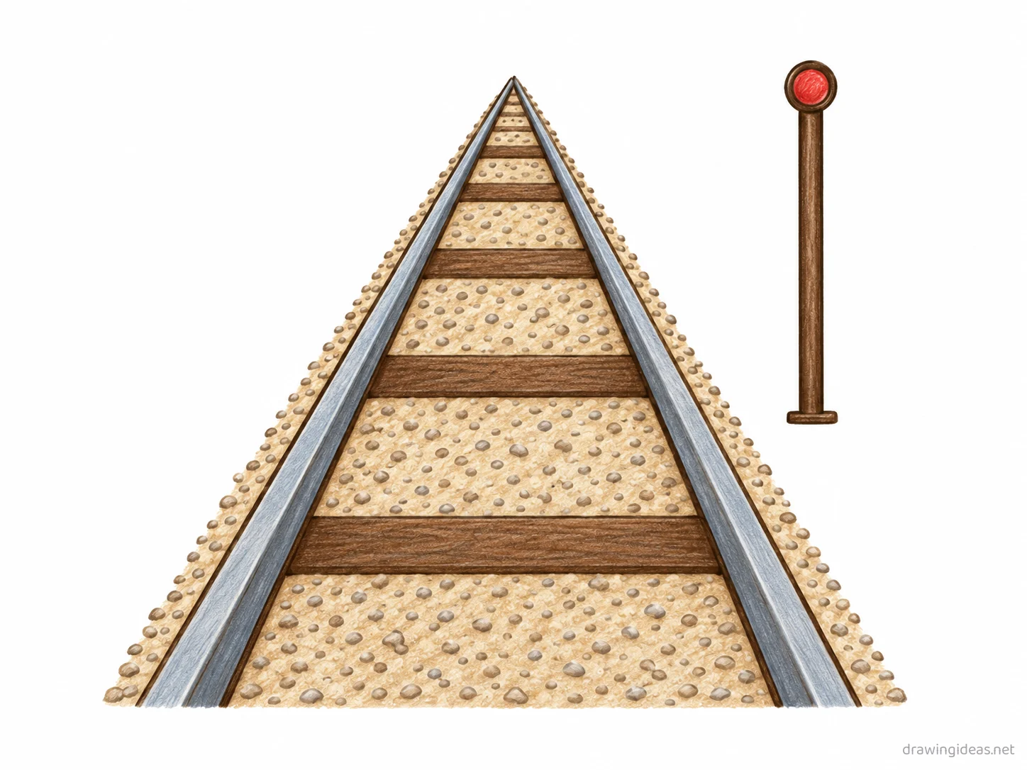 Railroad drawing ā hand-drawn railroad illustration with ink lines and soft colors