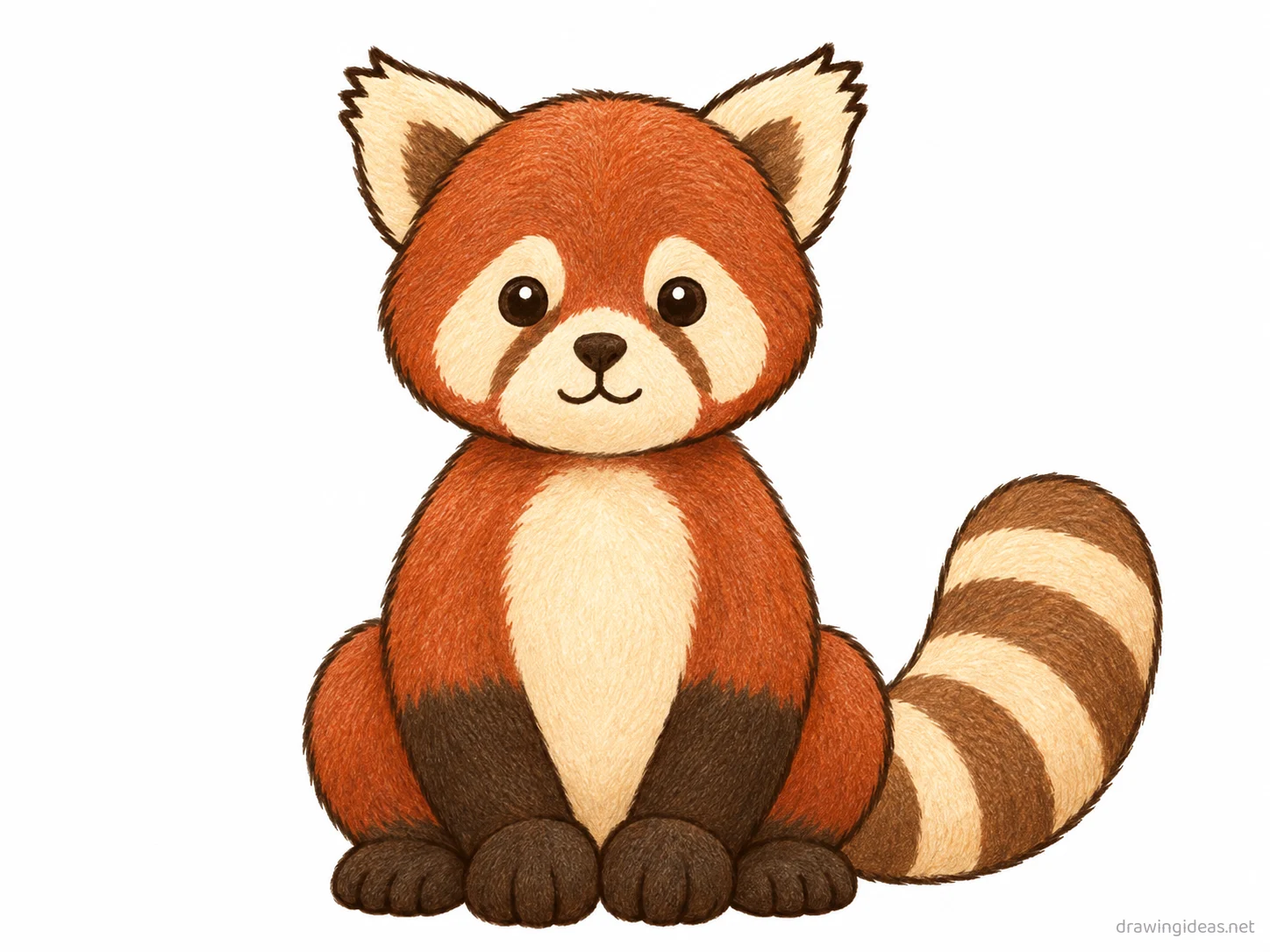 Red Panda drawing — hand-drawn red panda illustration with ink lines and soft colors