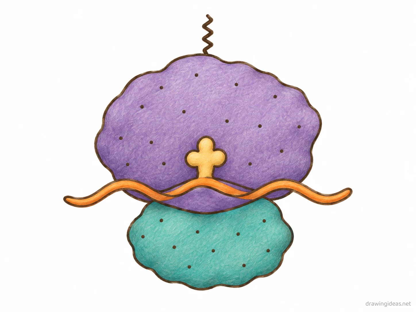 Ribosomes drawing — hand-drawn ribosomes illustration with ink lines and soft colors