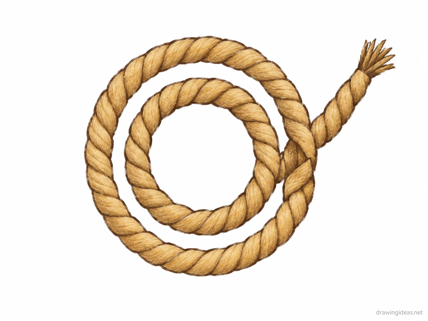 Rope drawing — hand-drawn rope illustration with ink lines and soft colors