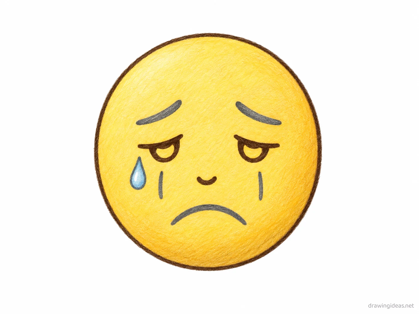 Sad drawing — hand-drawn sad illustration with ink lines and soft colors