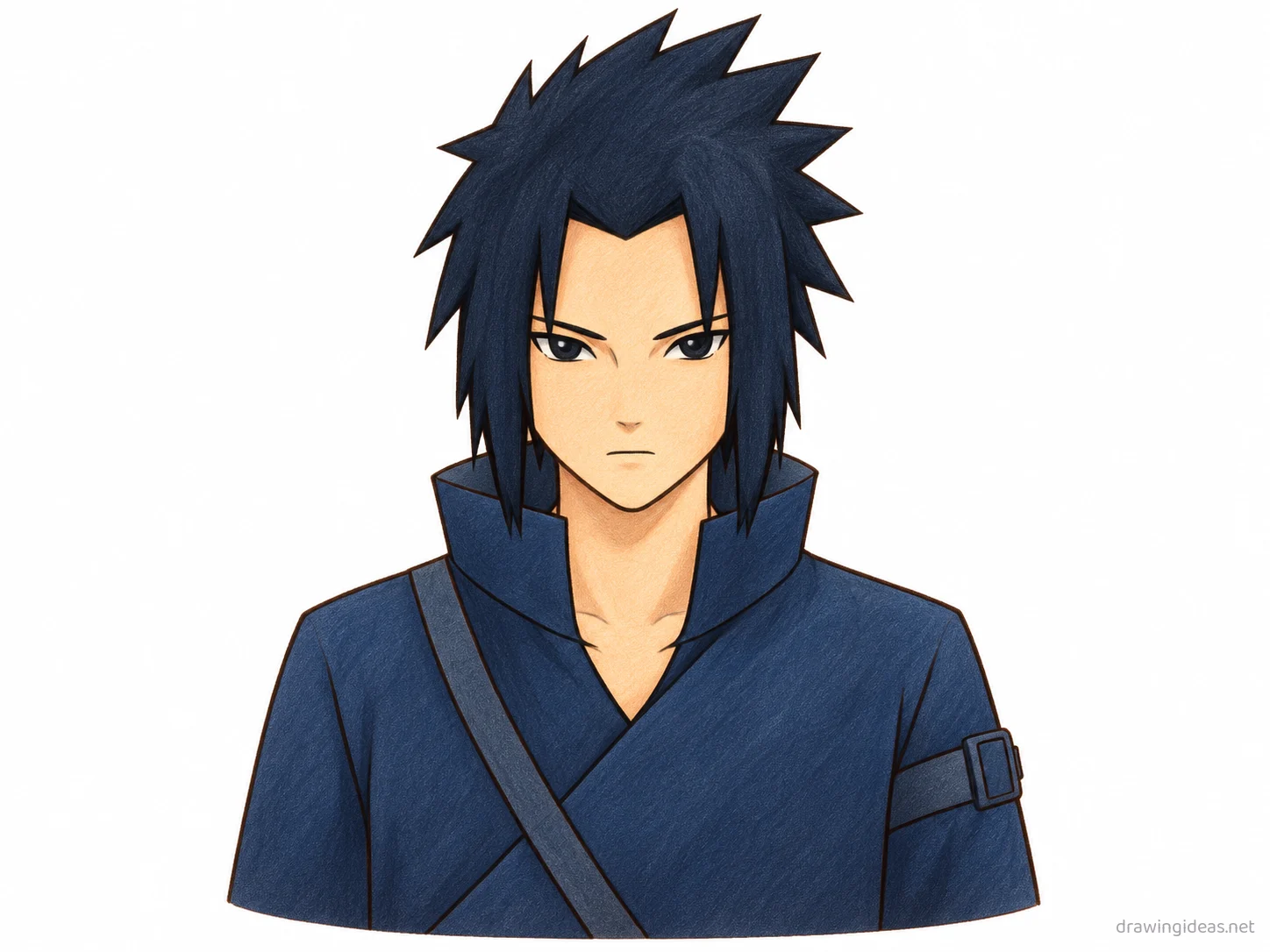 Sasuke drawing — hand-drawn Sasuke illustration with ink lines and soft colors
