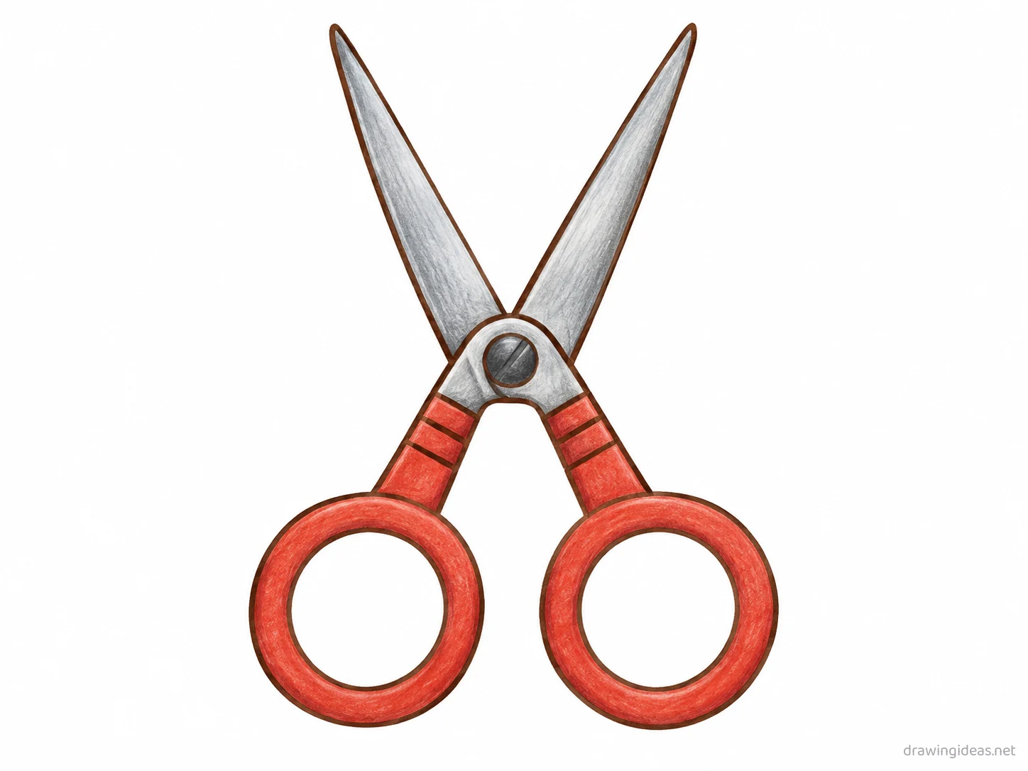 Scissors drawing — hand-drawn scissors illustration with ink lines and soft colors