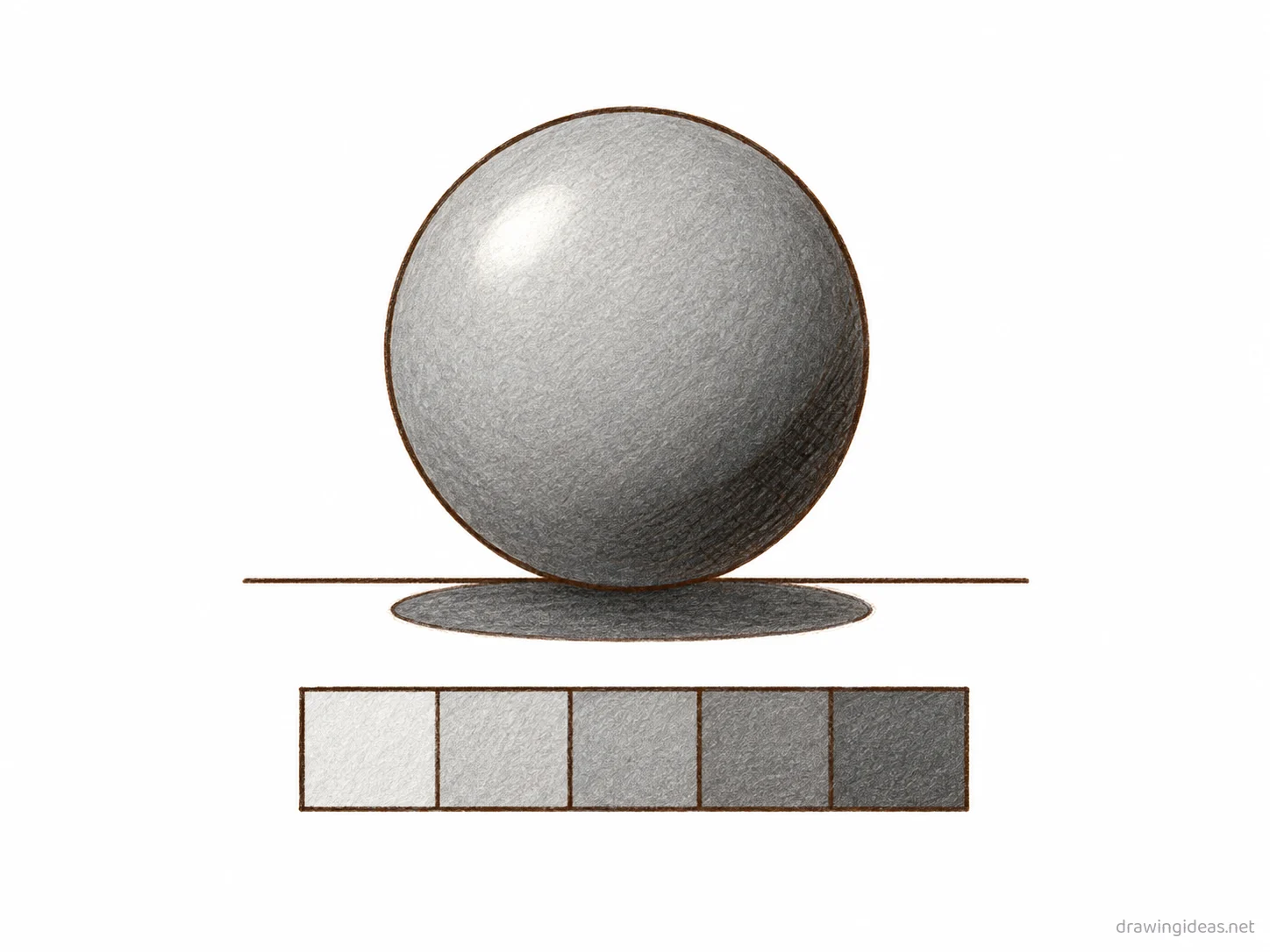 Shading drawing — hand-drawn shading illustration with ink lines and soft colors