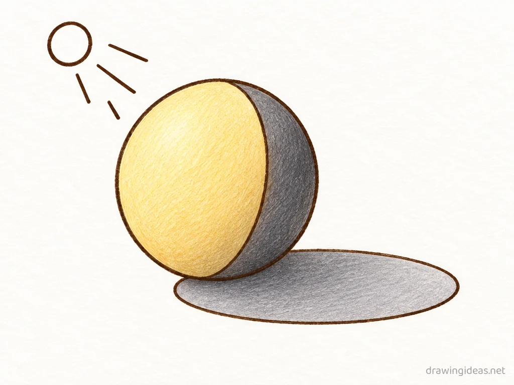 Shadow drawing — hand-drawn shadow illustration with ink lines and soft colors