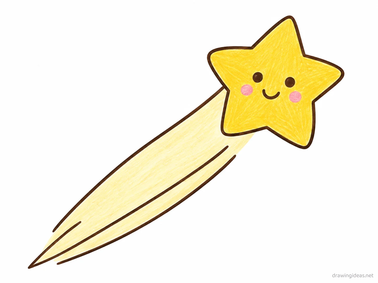 Shooting Star drawing — hand-drawn shooting star illustration with ink lines and soft colors