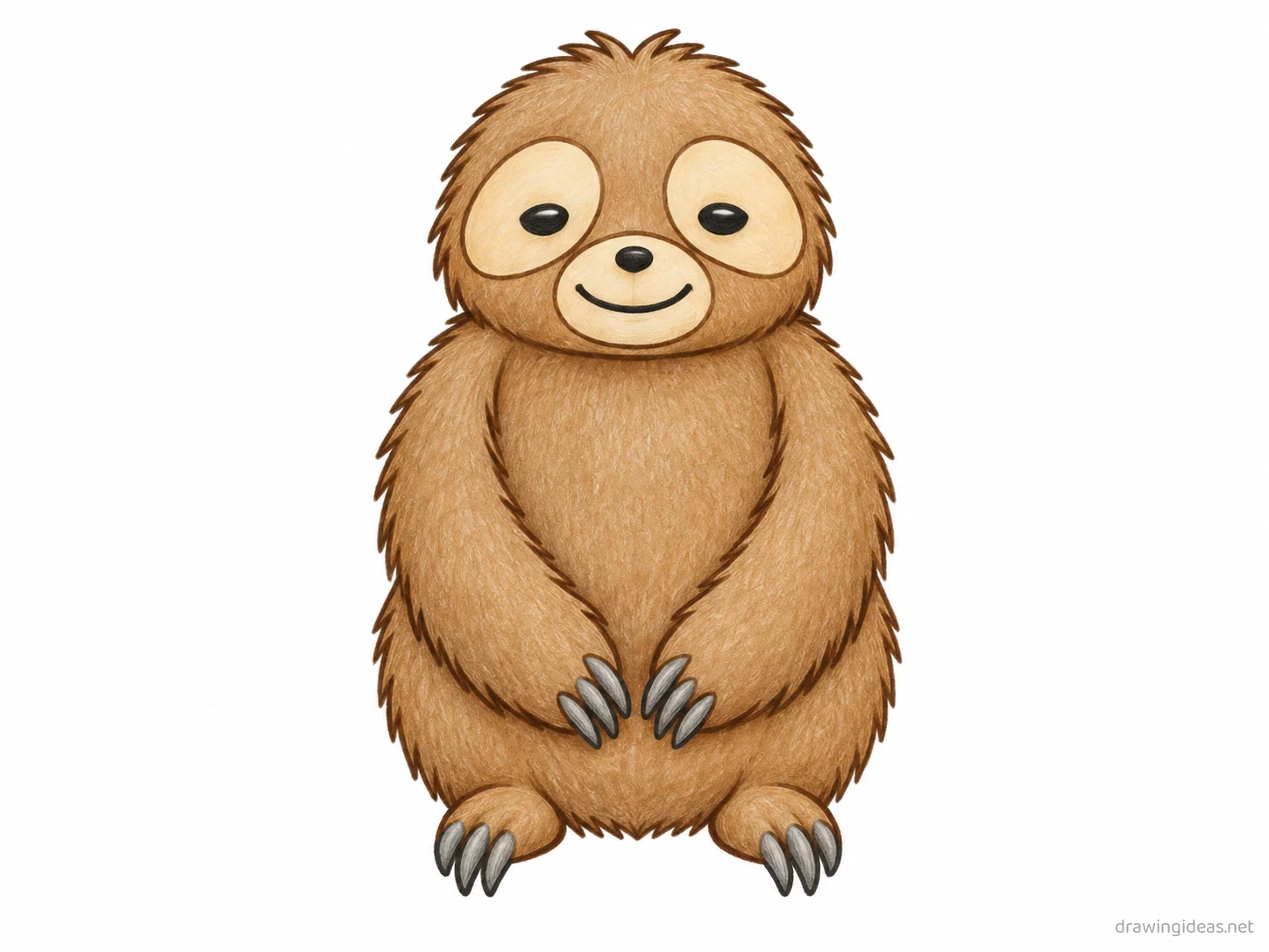 Sloth drawing — hand-drawn sloth illustration with ink lines and soft colors