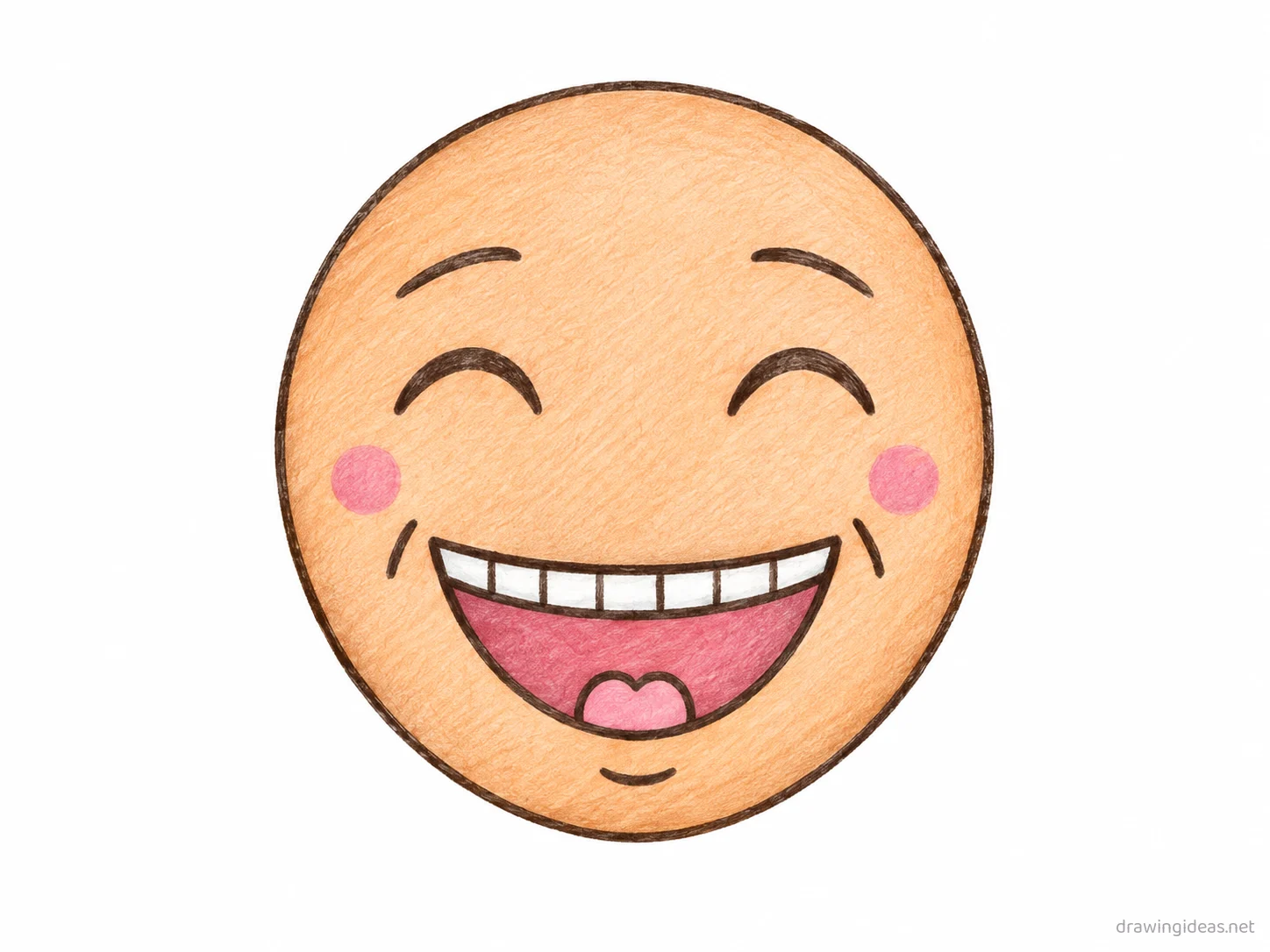 Smile drawing — hand-drawn smile illustration with ink lines and soft colors