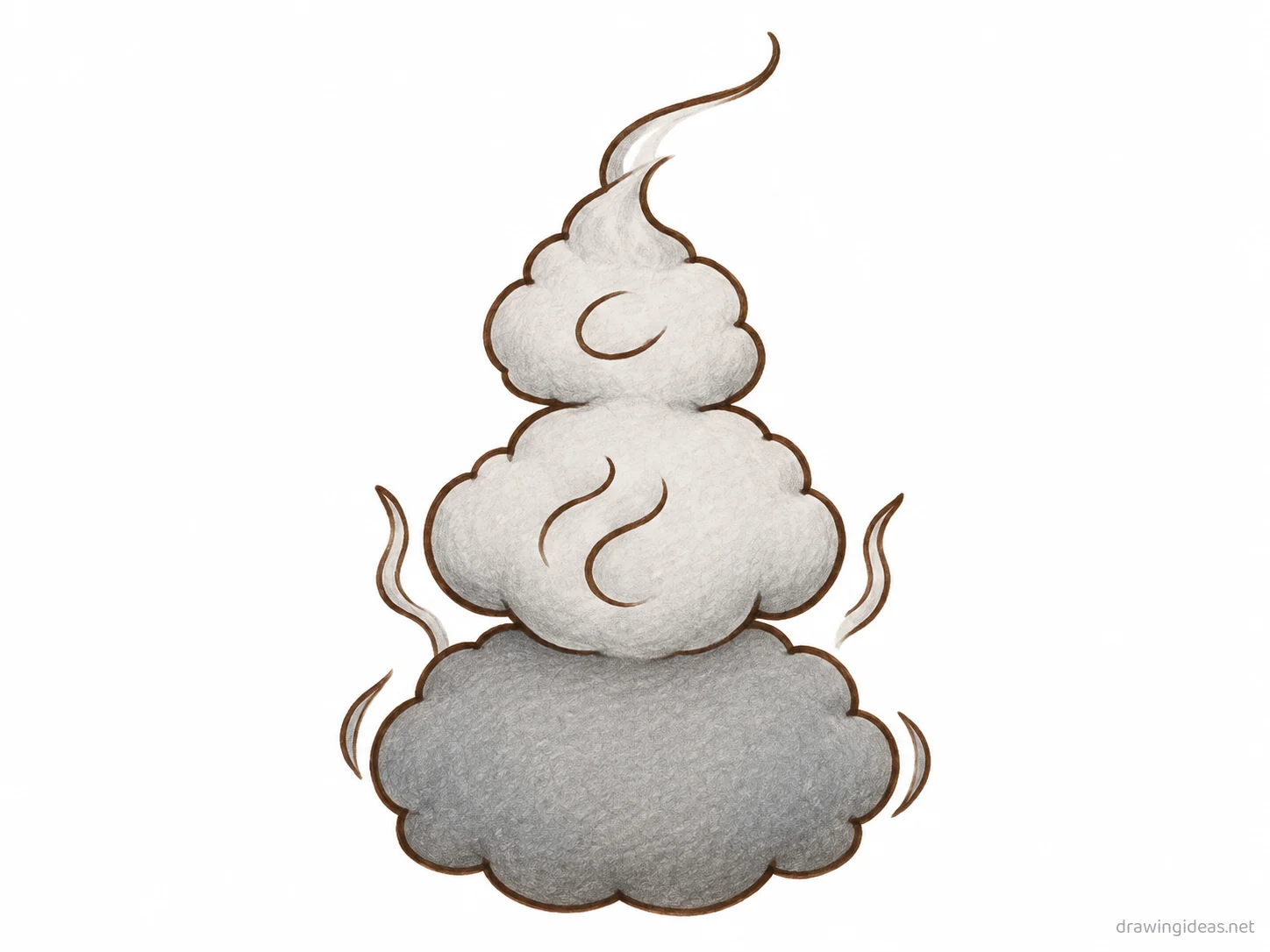Smoke drawing — hand-drawn smoke illustration with ink lines and soft colors