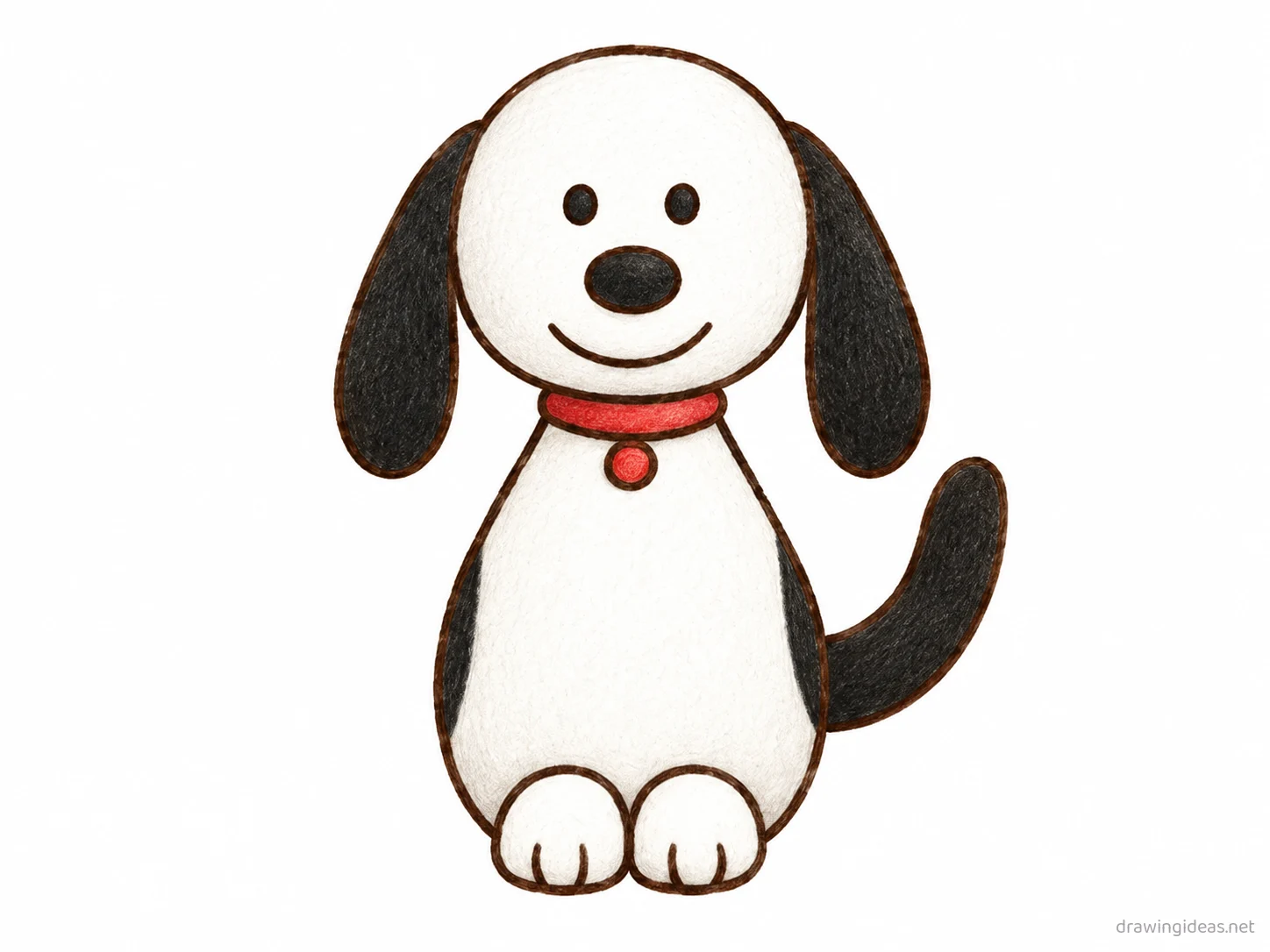 Snoopy drawing — hand-drawn Snoopy illustration with ink lines and soft colors