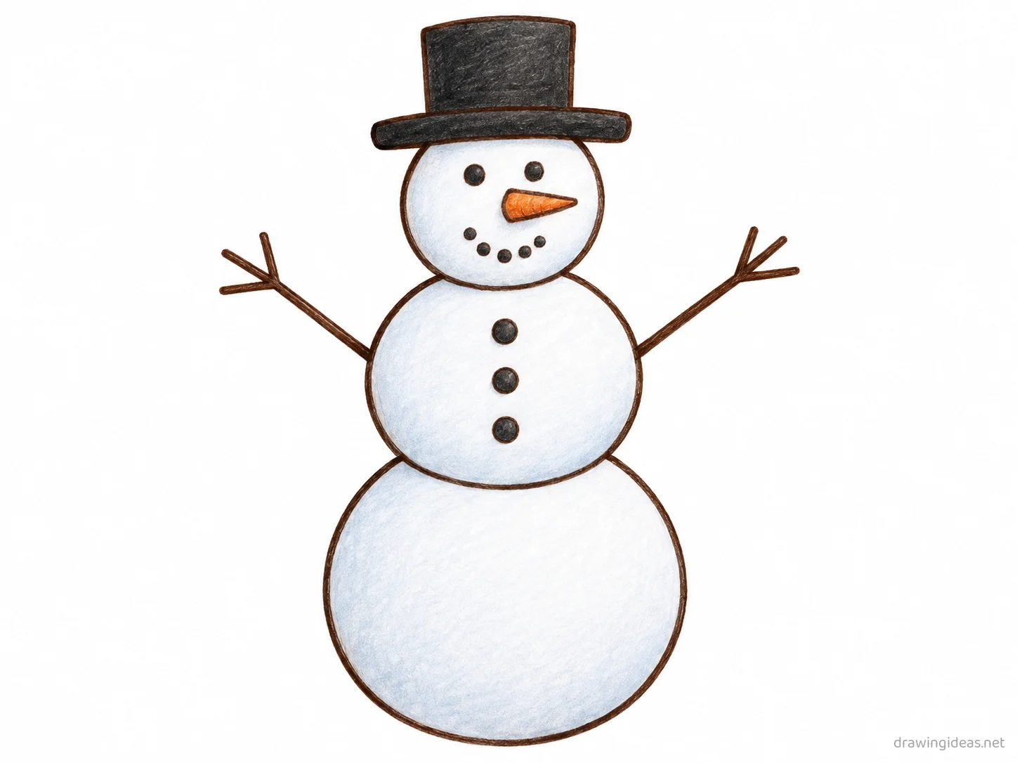 Snow drawing — hand-drawn snow illustration with ink lines and soft colors