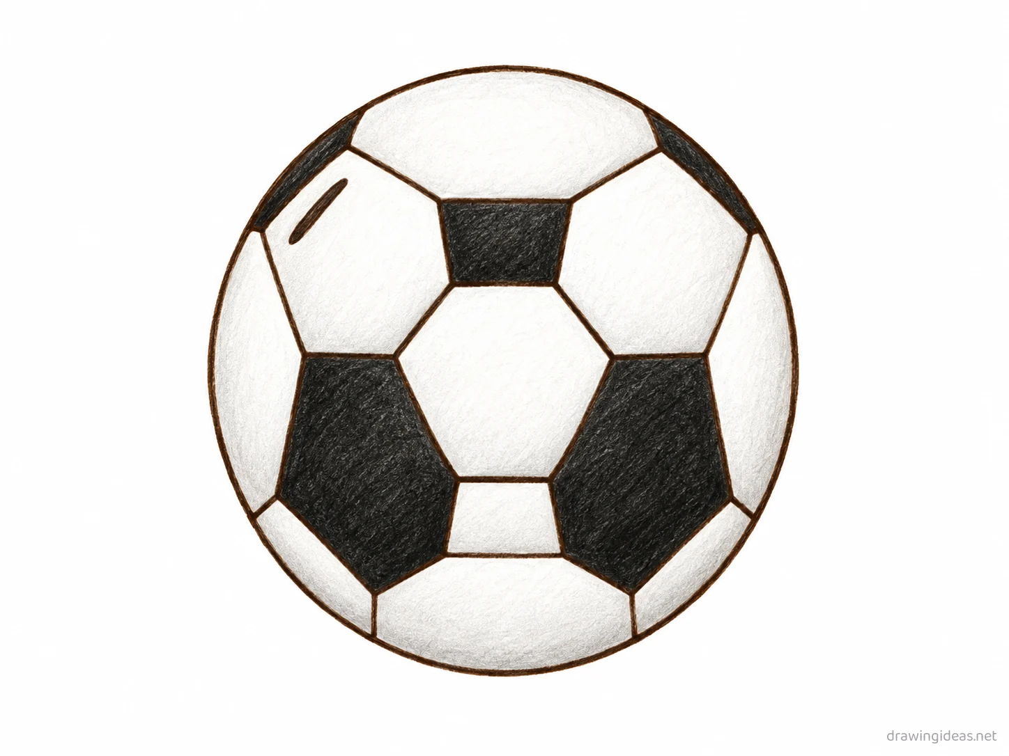 Soccer drawing — hand-drawn soccer illustration with ink lines and soft colors