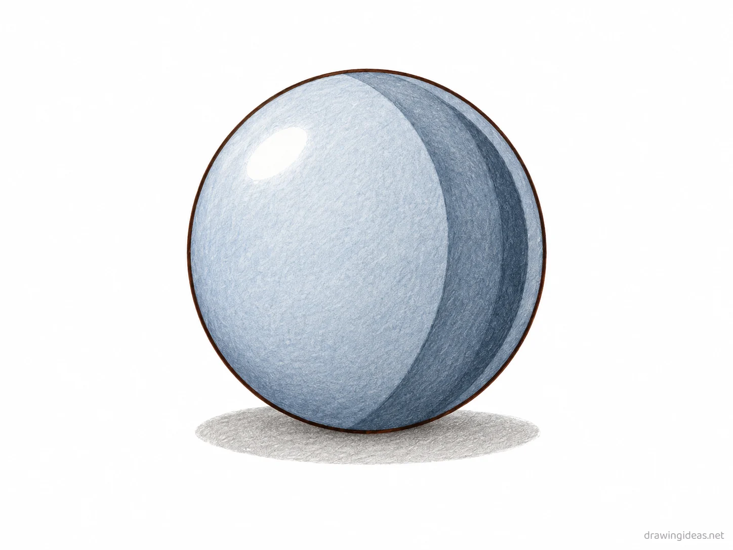 Sphere drawing — hand-drawn sphere illustration with ink lines and soft colors