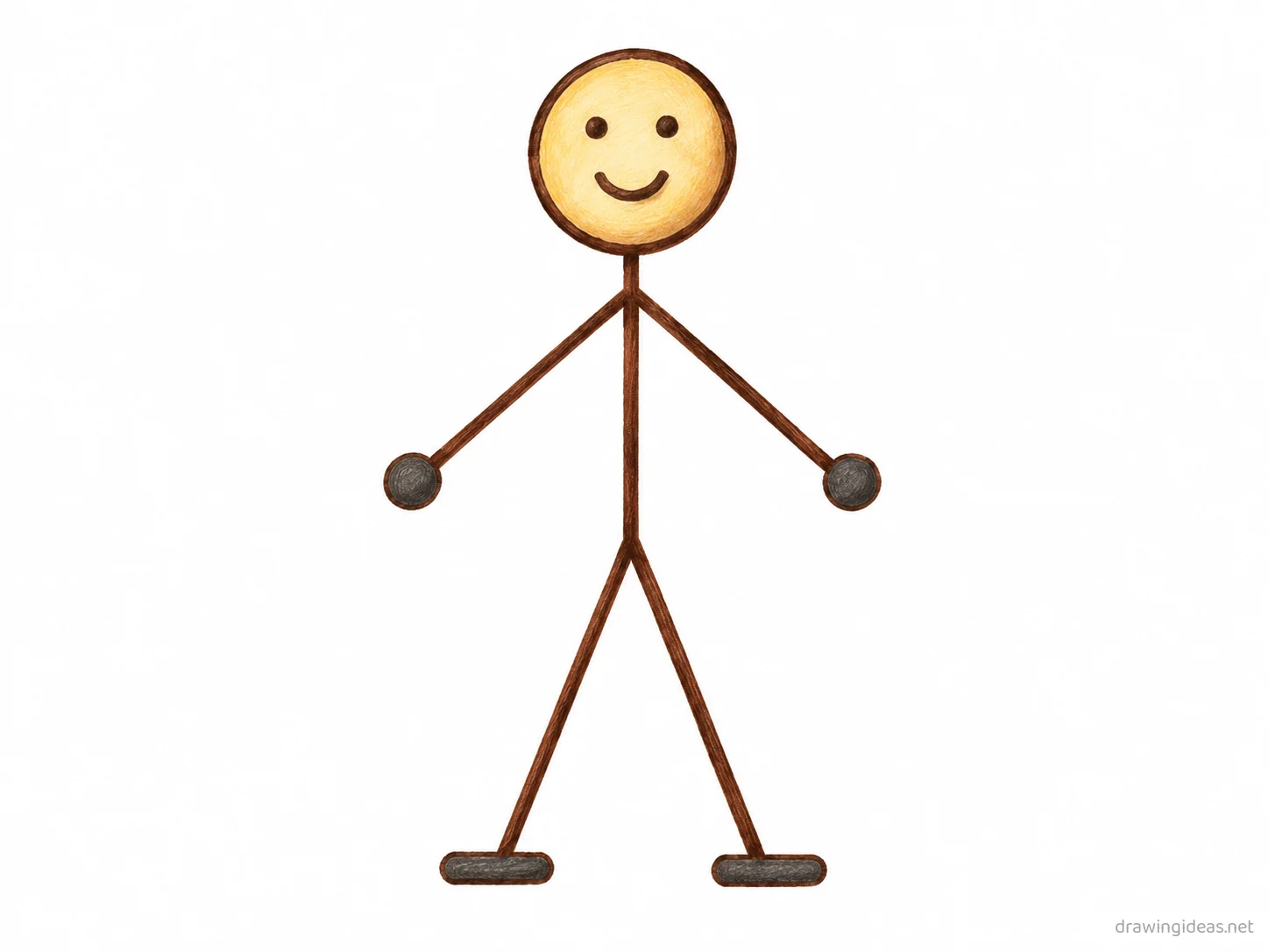 Stick Figure drawing — hand-drawn stick figure illustration with ink lines and soft colors