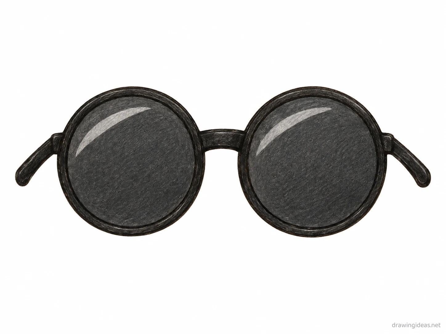 Sunglasses drawing — hand-drawn sunglasses illustration with ink lines and soft colors