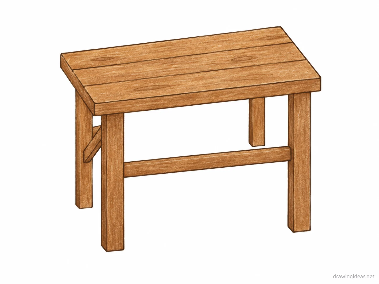 Table drawing — hand-drawn table illustration with ink lines and soft colors