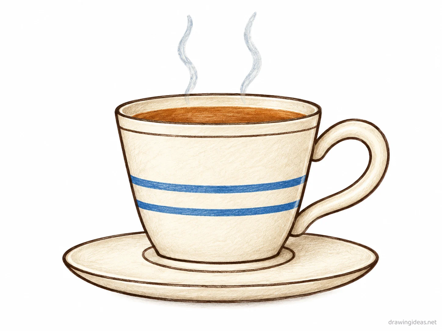 Tea drawing — hand-drawn tea illustration with ink lines and soft colors